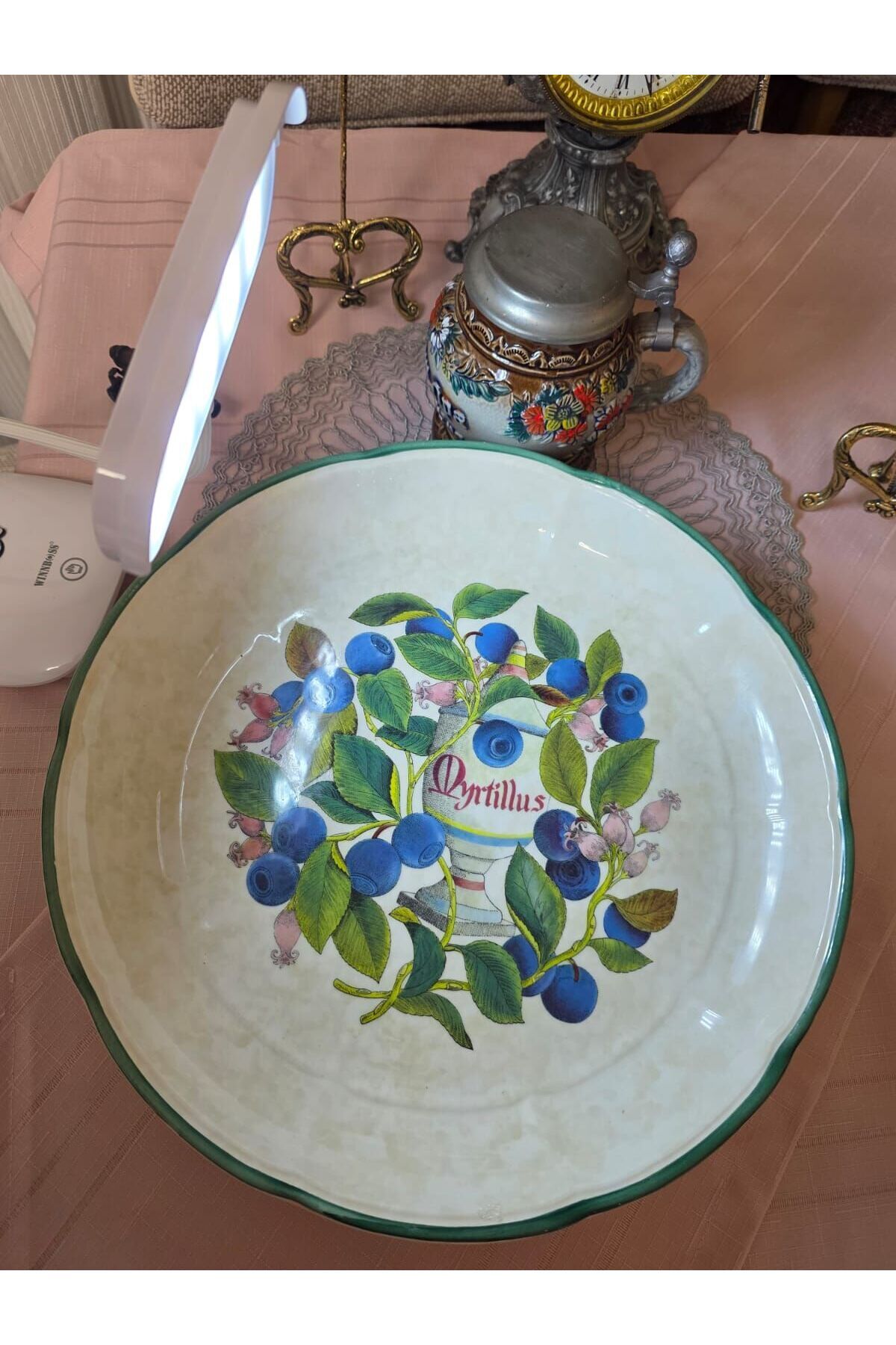 SELTMANN Seramik Yaban Mersini Figürlü Duvar Tabagı 38 cm