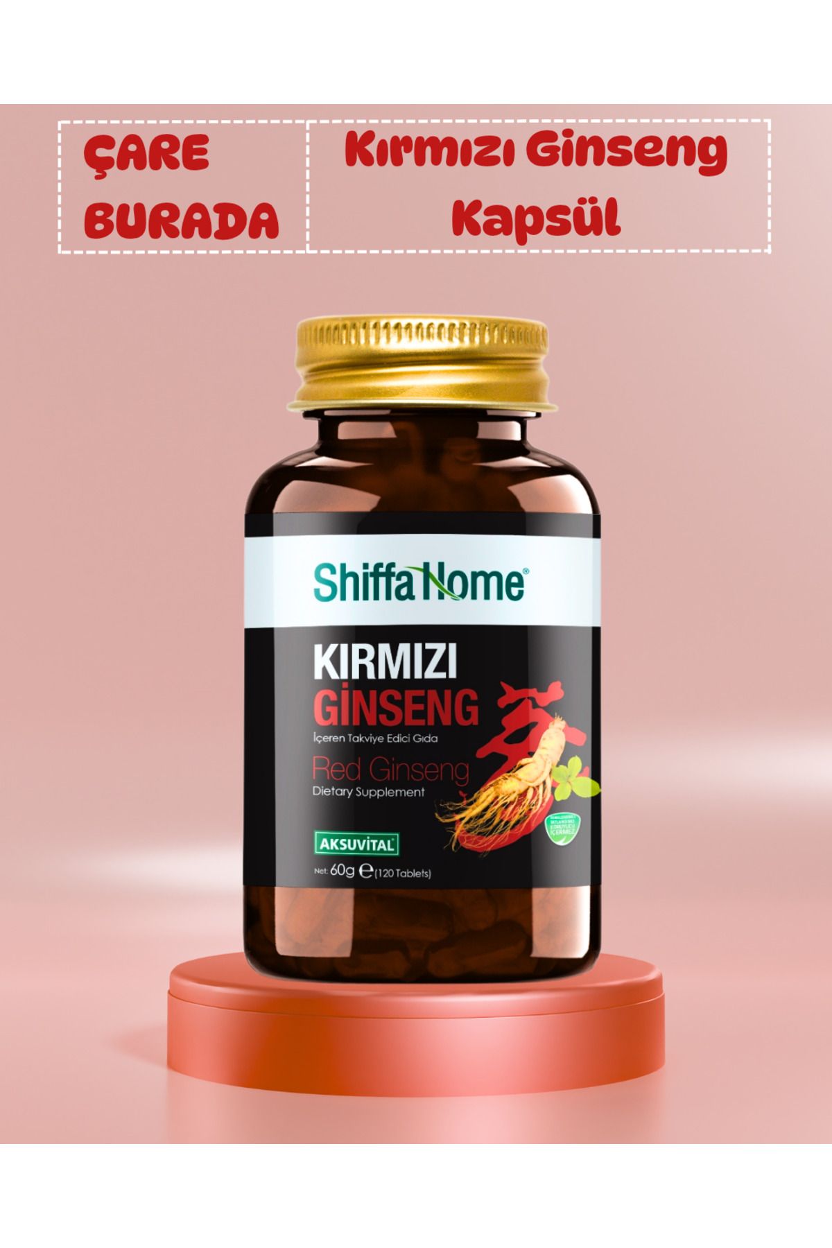 Çare Burada Kırmızı Ginseng Kapsül (120 Adet)