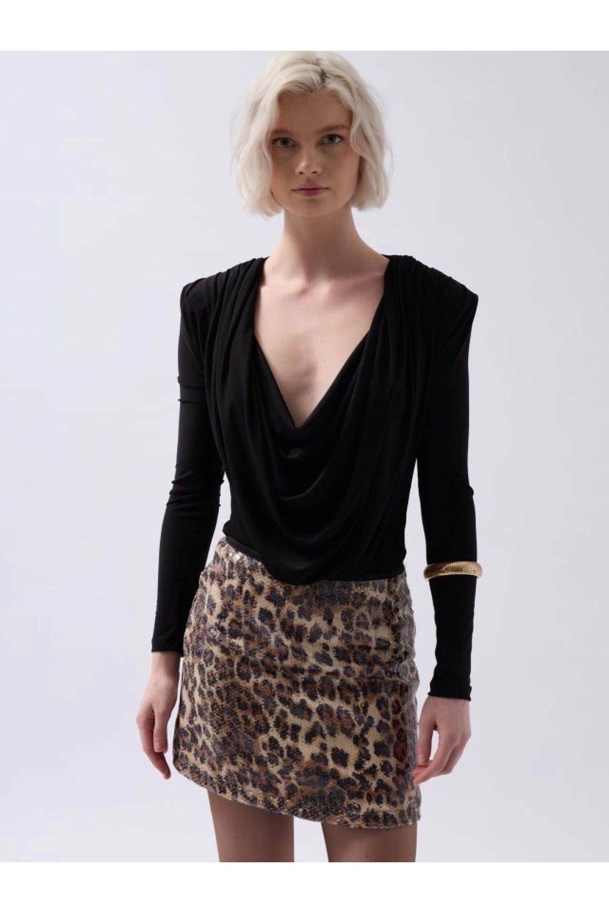 POLEXP Şık Degaje Yaka Bodysuit