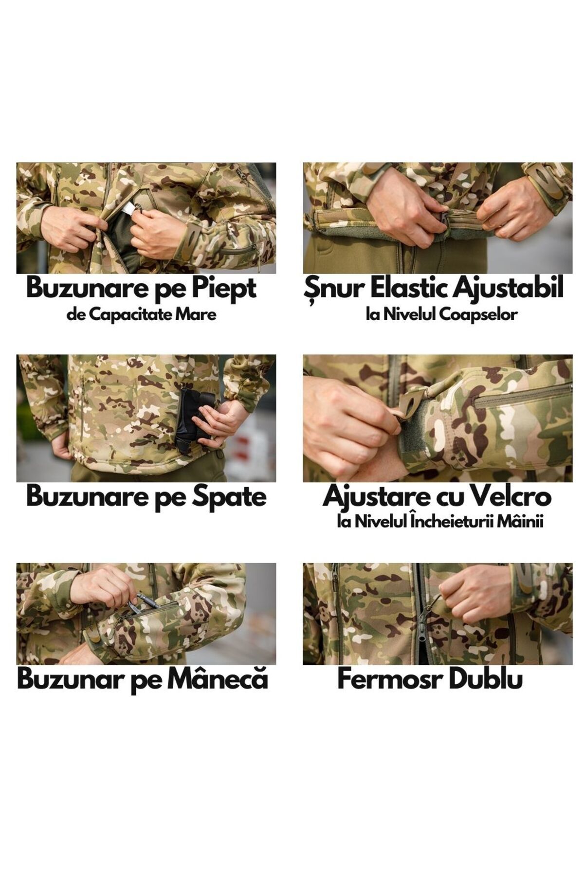Hipolar-Jacket for Autumn-Winter, Size M, Softshell with Fleece Interior, Camouflage Multicam, Waterproof an 5