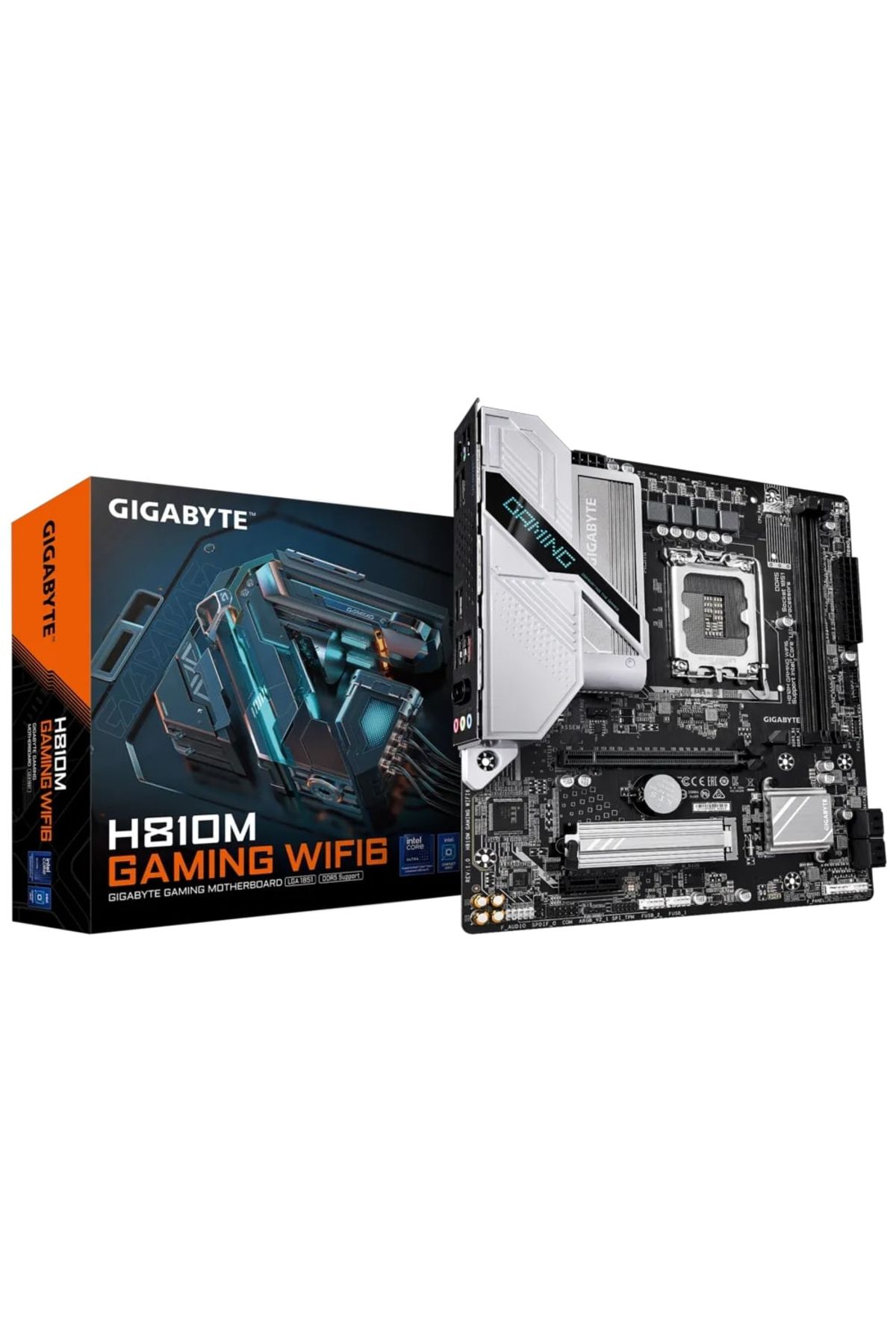 Gigabyte H810M GAMING WIFI6 Intel H810 Soket 1851 DDR5 6400MHz(OC) mATX Gaming (Oyuncu) Anakart