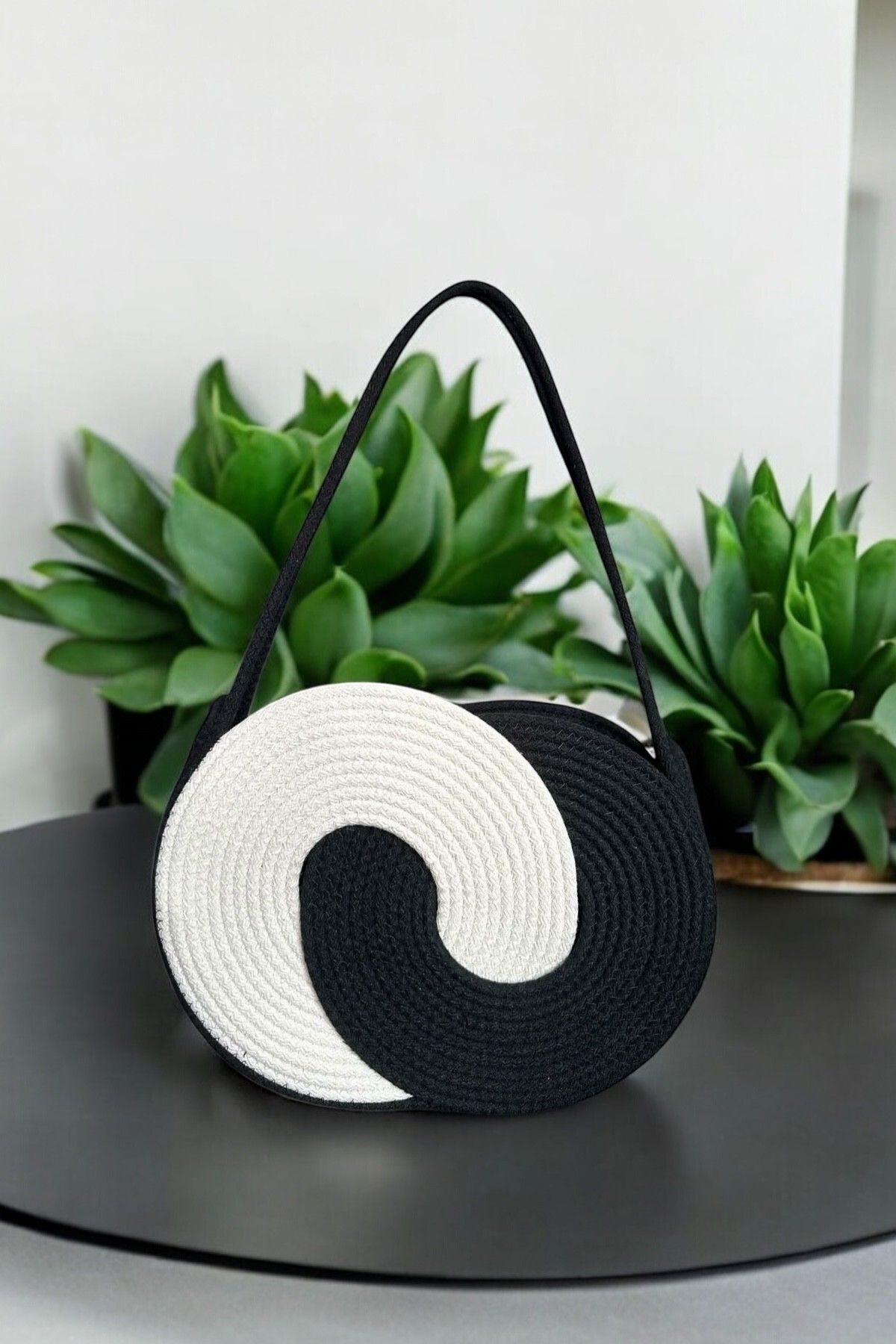 mom girl atelier Kadın Siyah Beyaz Sonsuzluk Çanta