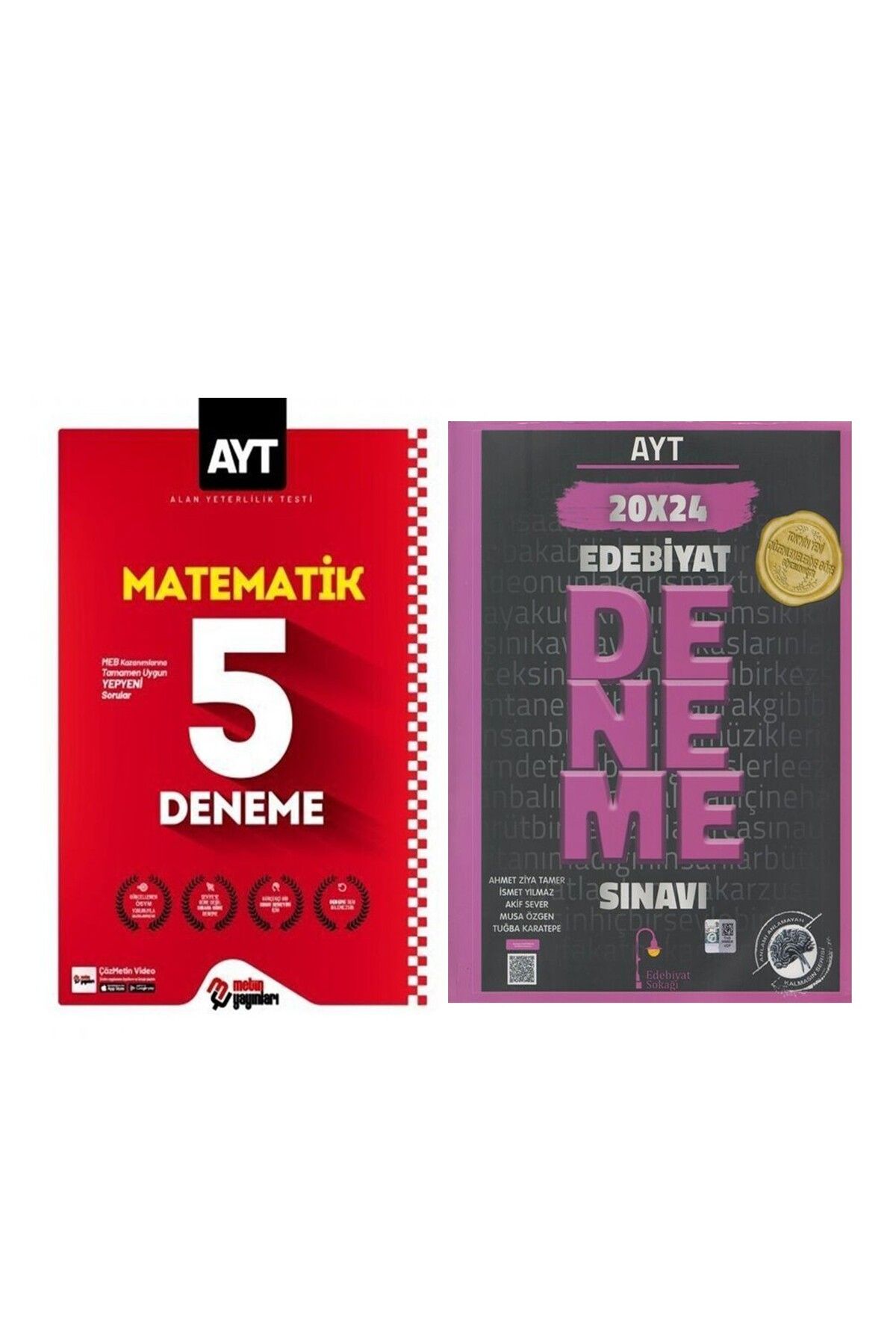 Ankara Kitap Merkezi Edebiyat Sokağı AYT Edebiyat 20 x 24 Deneme ve Metin AYT Matematik 5 Deneme Seti 2 Kitap