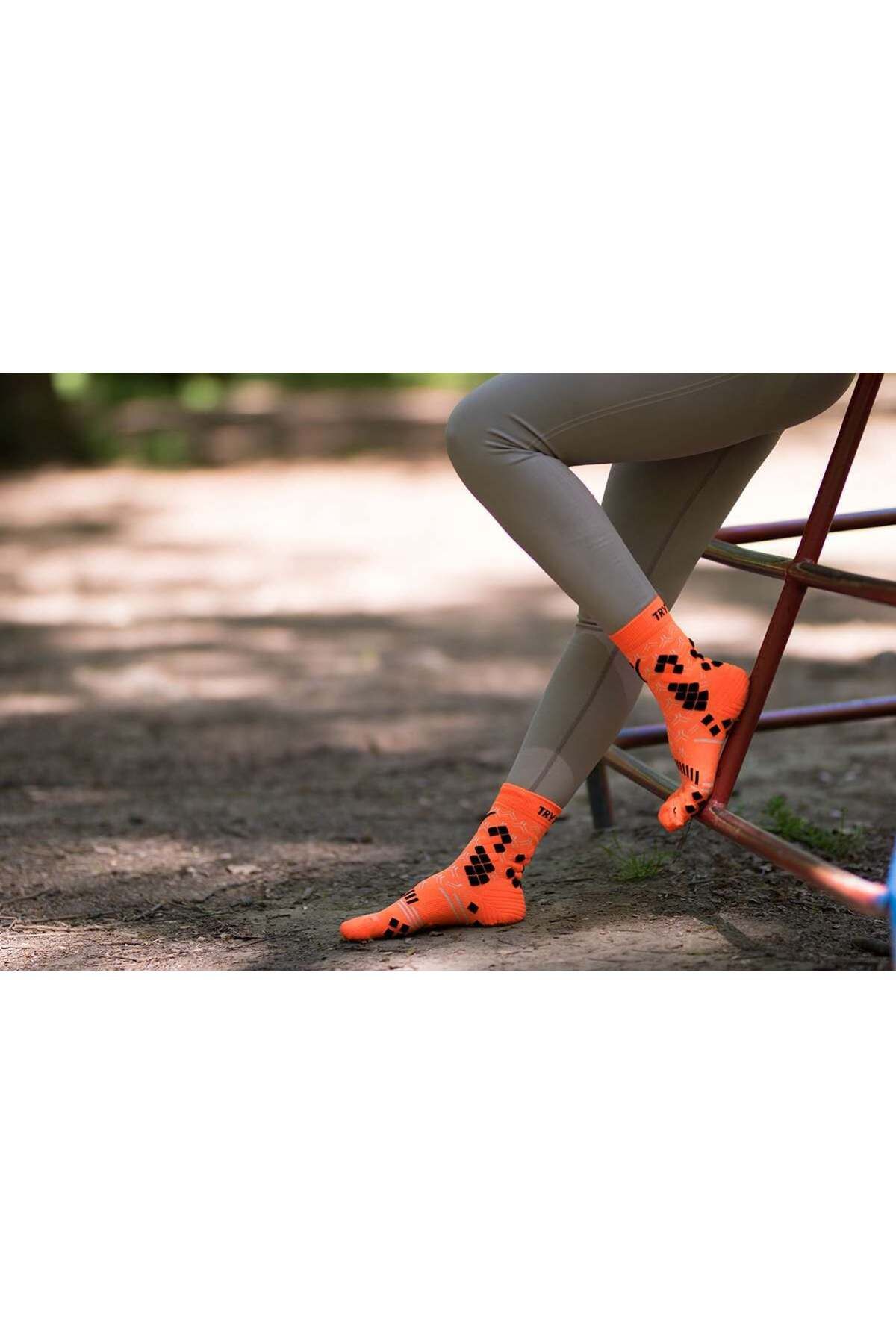 Try to Fly-Fluorescent Orange Compression Socks 4