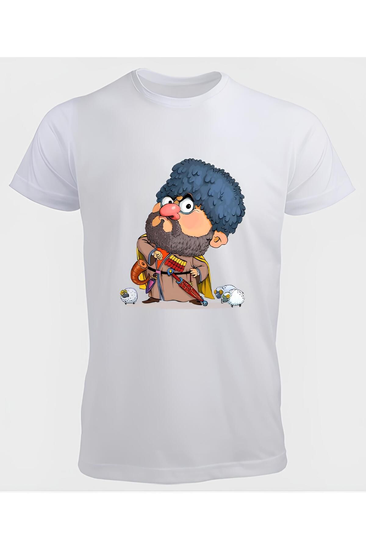 DZİWAWA Anime Çerkes Baskılı Erkek T shirt