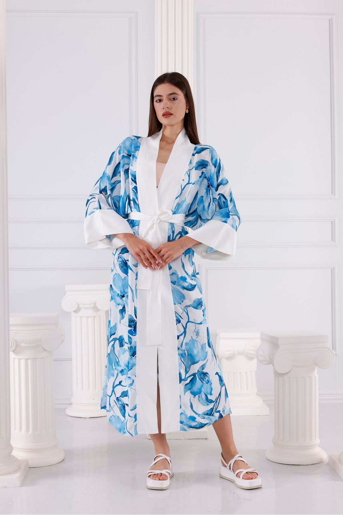 Trend Studio Emma Vegan İpek CUPRO Uzun Kimono