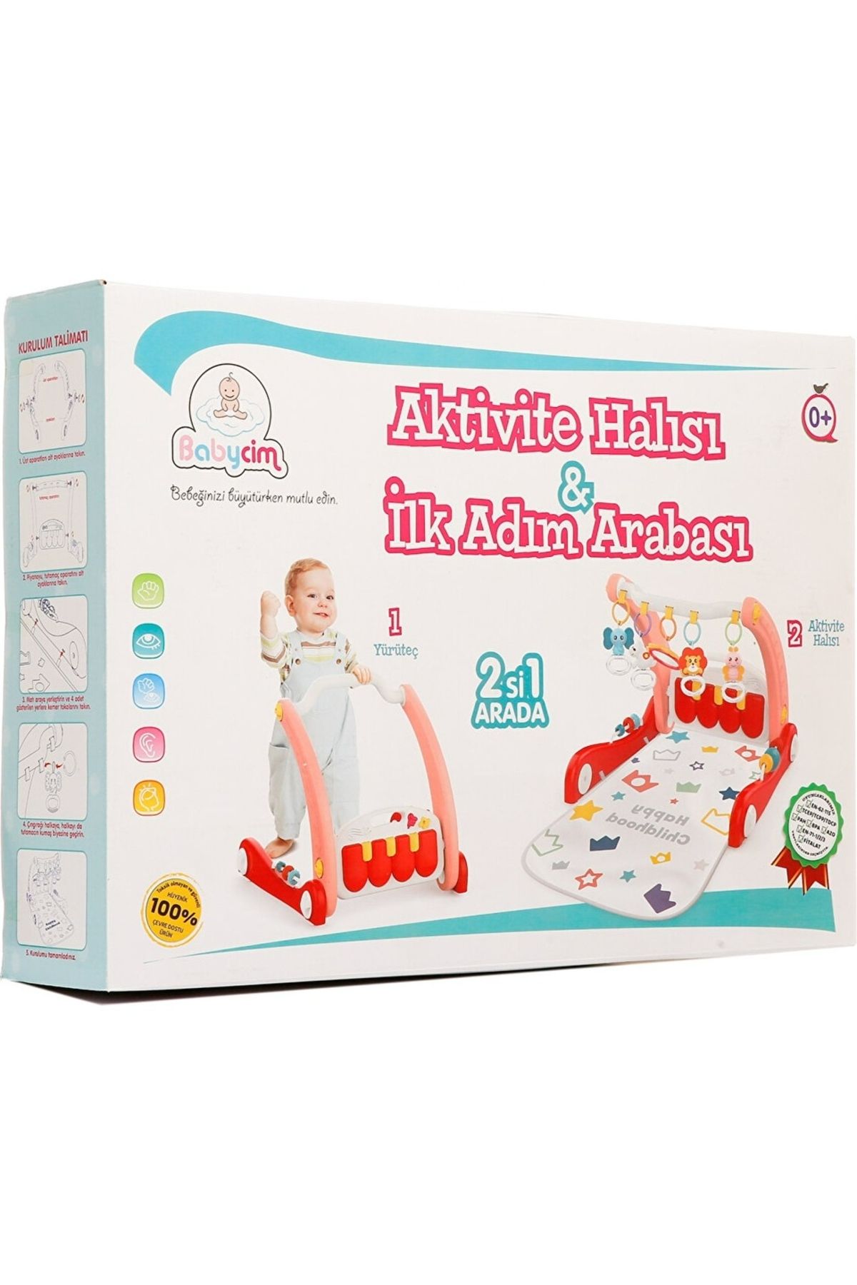 babydoor Toys VioPlus Sesli Ve Işıklı Piyonalı Aktivite Oyun Halısı Ve İlk Adım Arabası 2si1 Arada