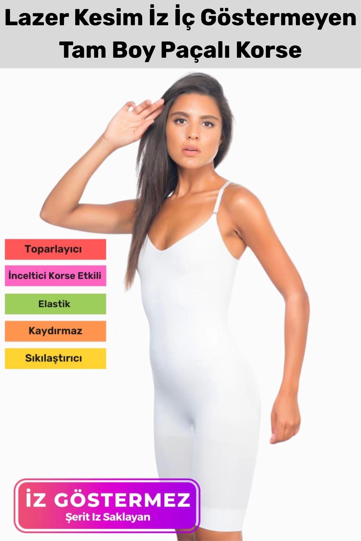 PeraNova Premium Vücut Şekillendirici Toparlayıcı Sıkılaştırıcı Kadın Rahat Günlük Tam Boy Paçalı Korse