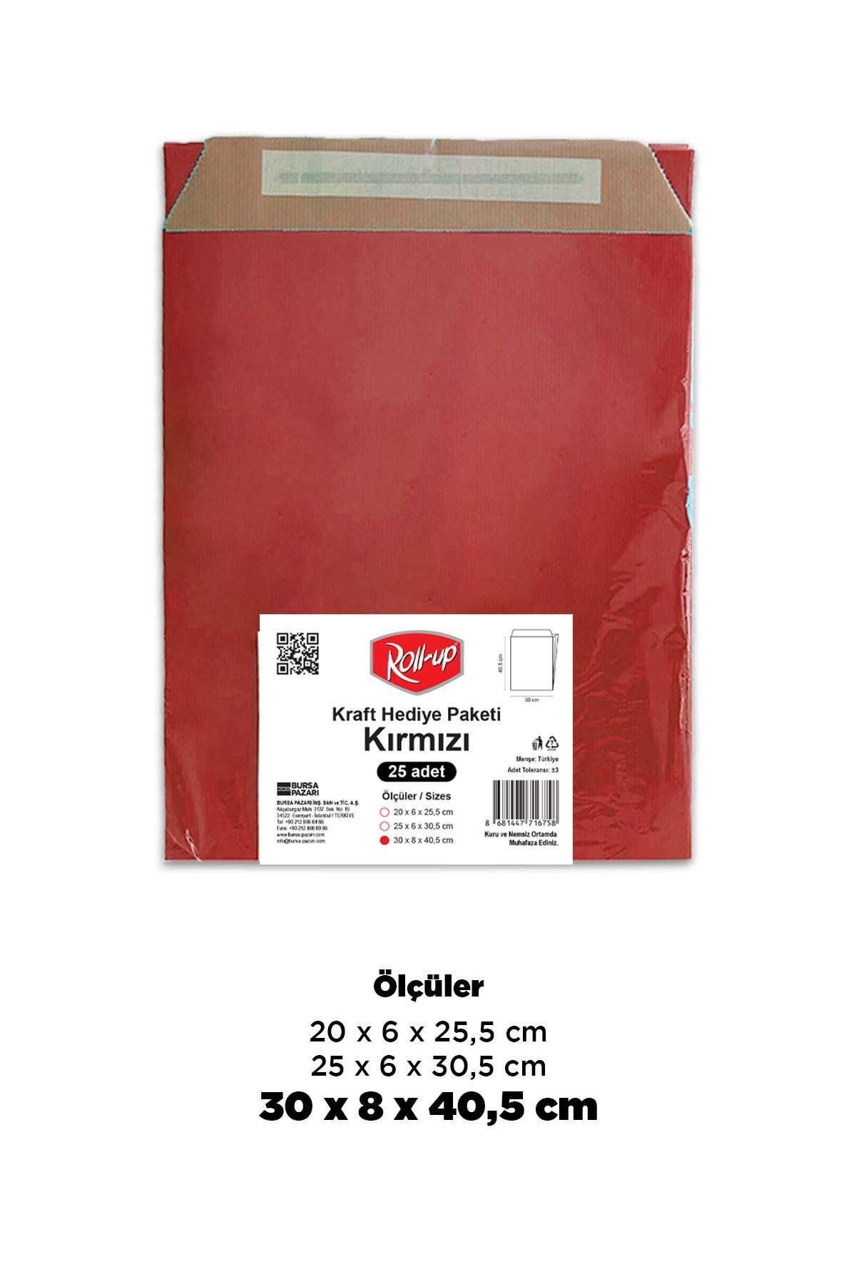 supertrend Süpertrend Roll-up Kraft Hediye Paketi Kırmızı 30x8x40,5x4,5 25li