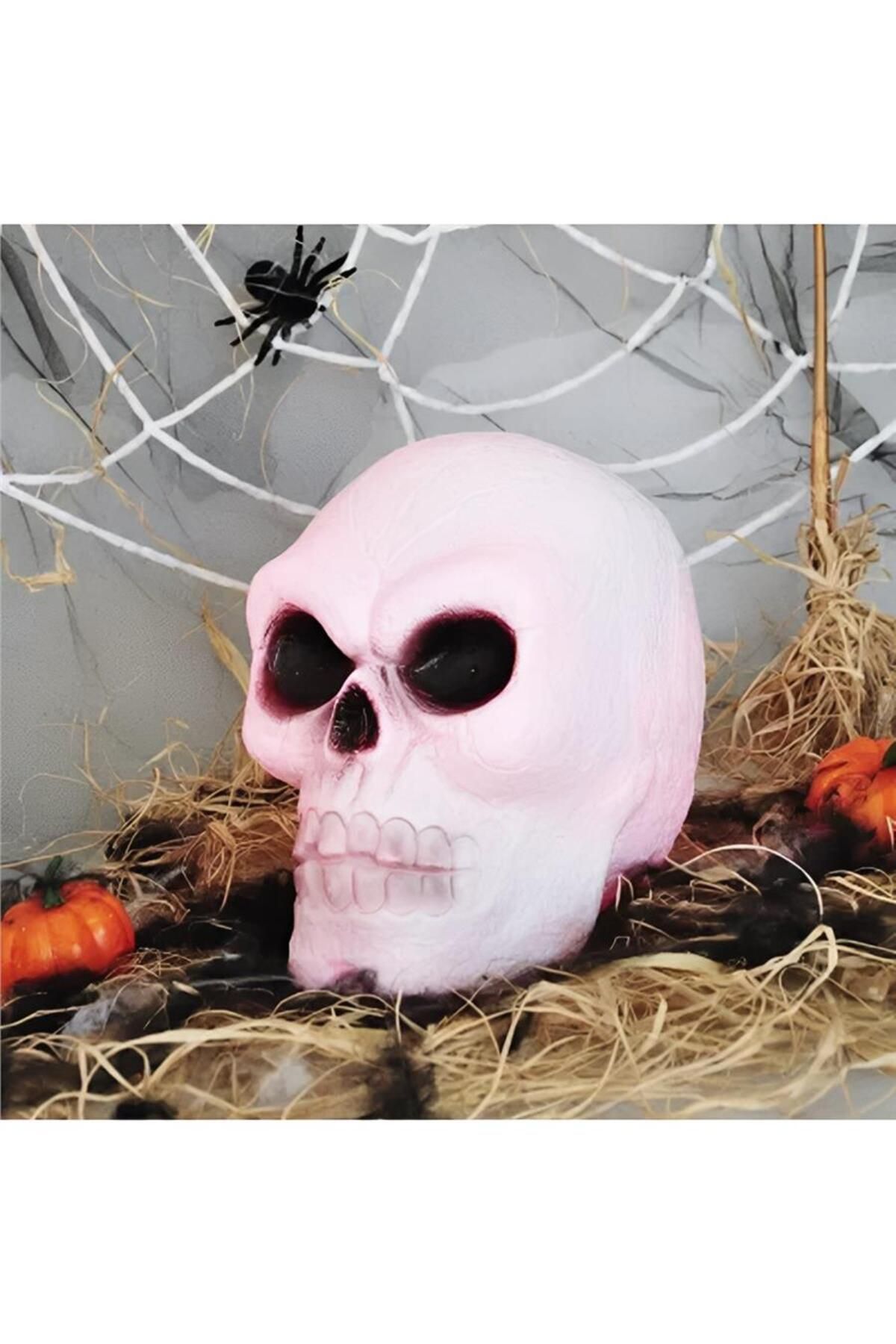 alsepeteavm Halloween Işıklı Kuru Kafa Dekor