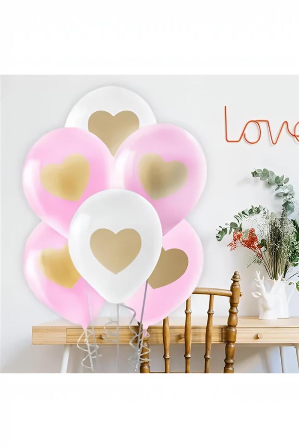playzone Metalik Kalp Baskılı Balon 11"