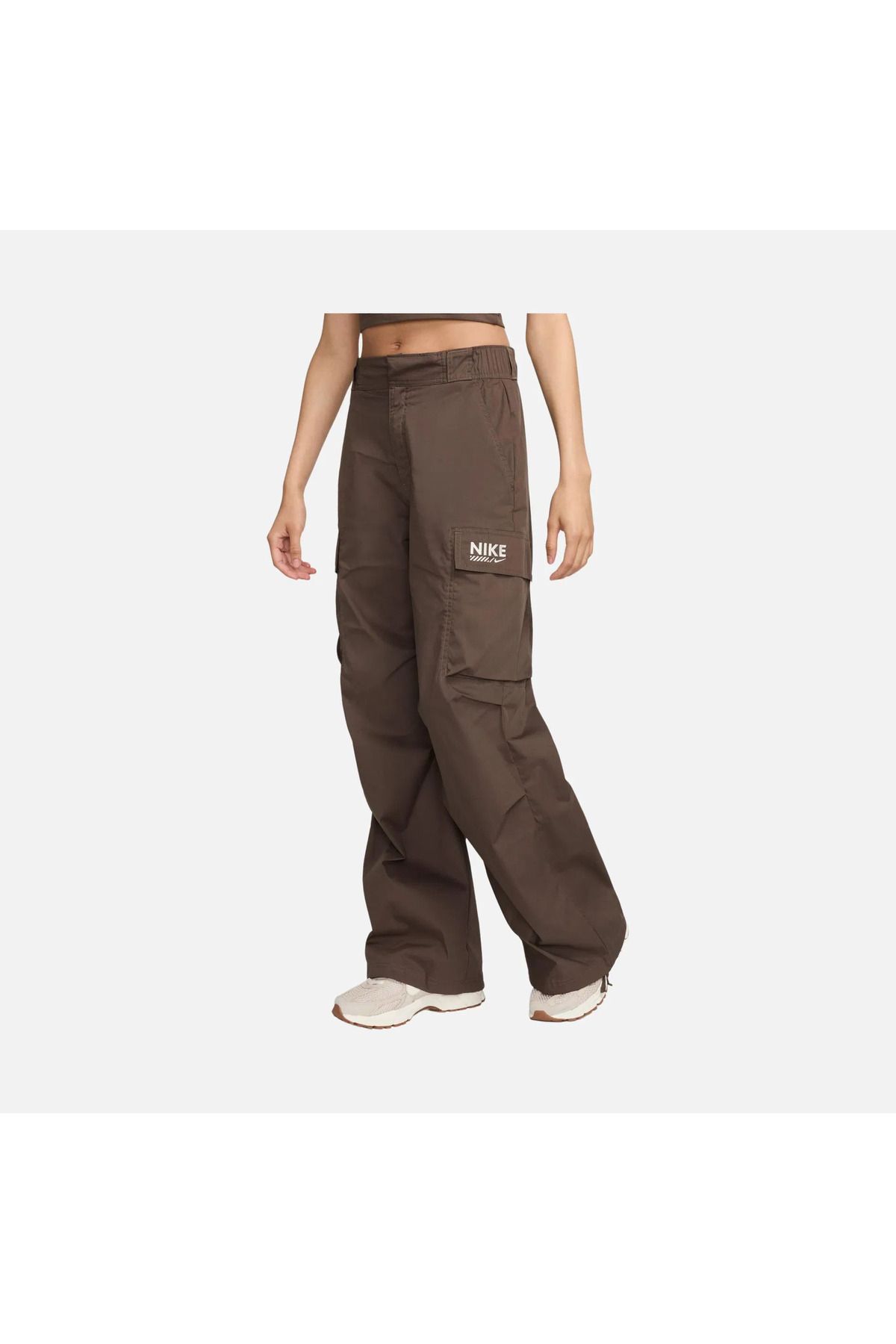 Nike Sportswear Gel Woven Fabric Comfortable Fit High Waist Cargo Kahverengi Kadın Pantolon