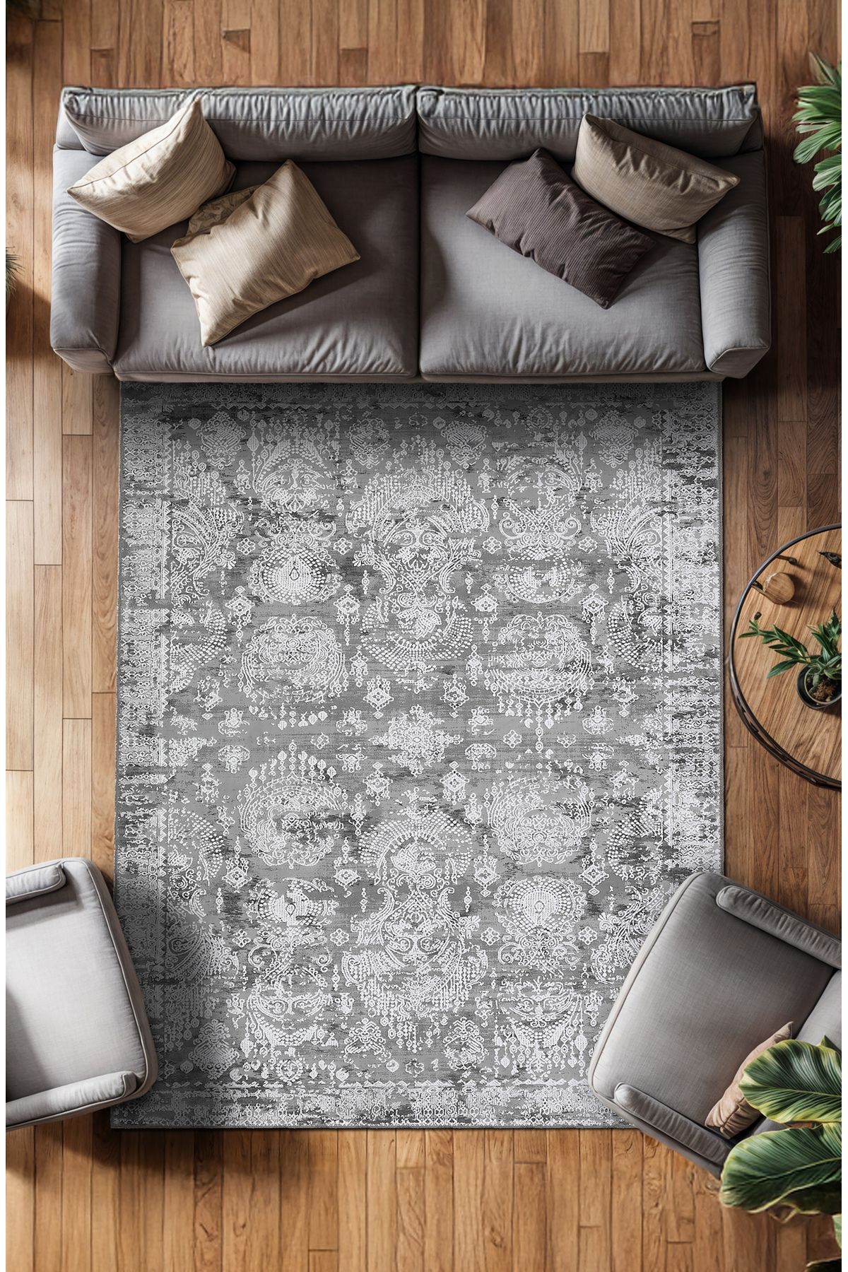 BigArts Home Makinede Yıkanabilir Kaymaz Taban Leke Tutmaz Etnik Salon Halısı Mutfak Halısı ve Yolluk