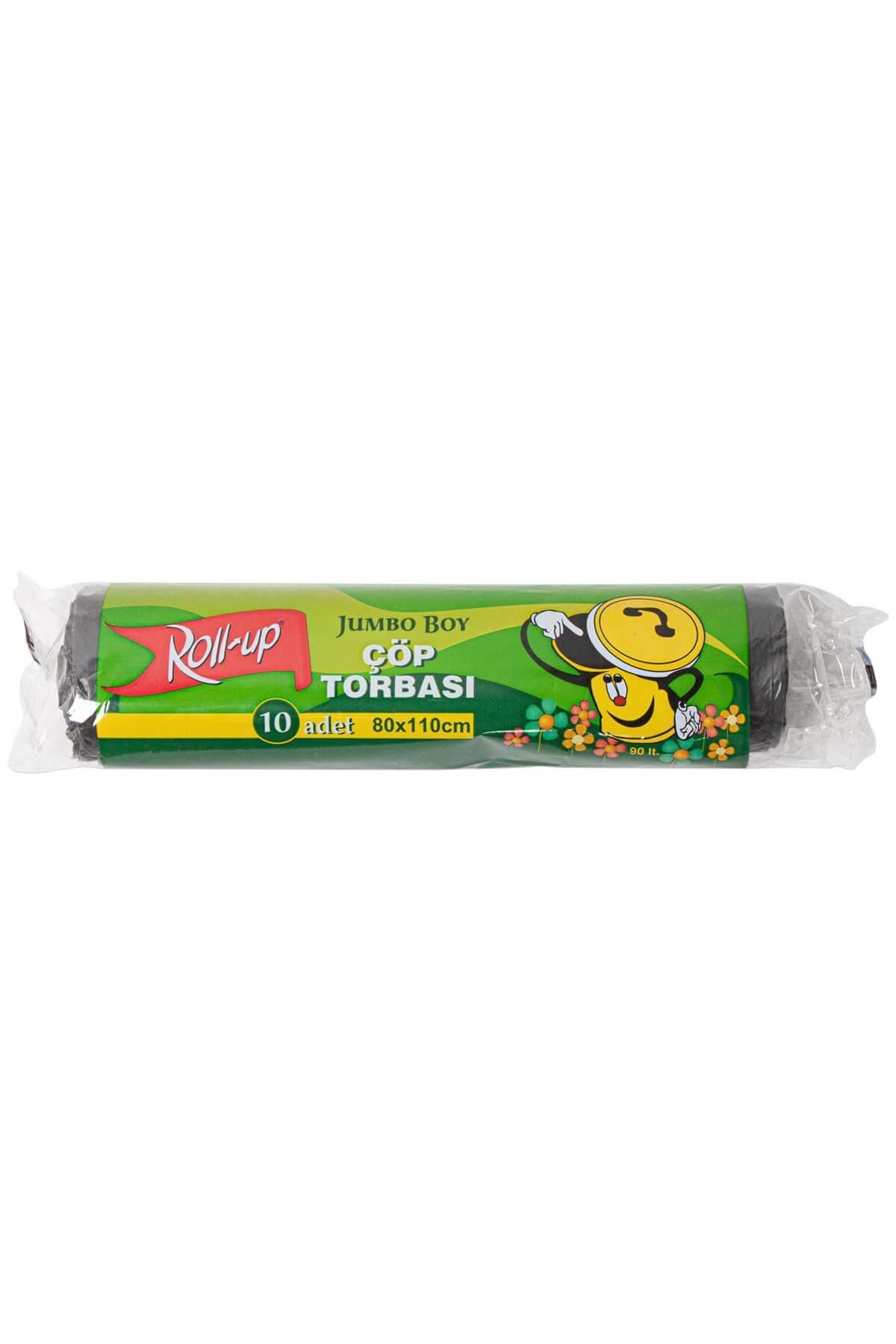 alsepeteavm Roll-up Jumbo Boy Siyah Çöp Torbası 80x110cm 10 Adet