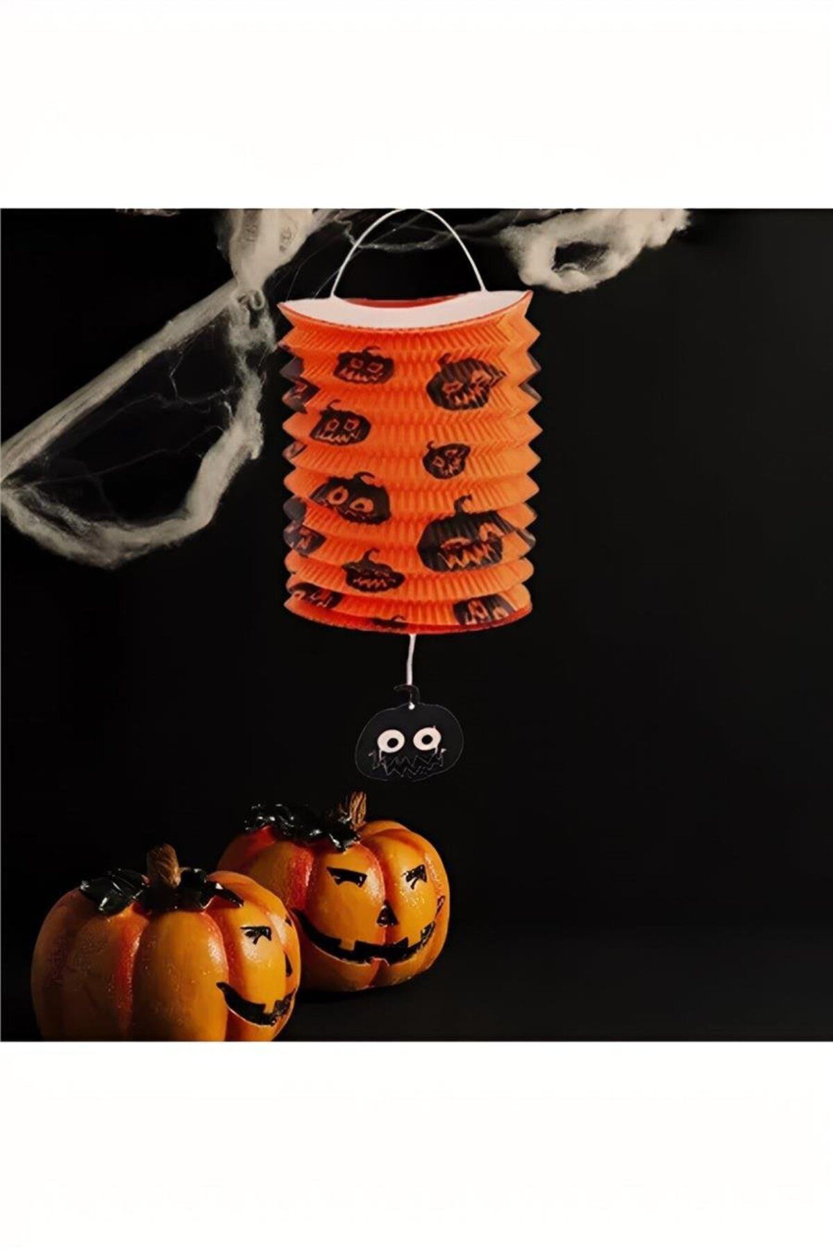 playzone Halloween Bal Kabağı Desenli Turuncu Gemici Fener