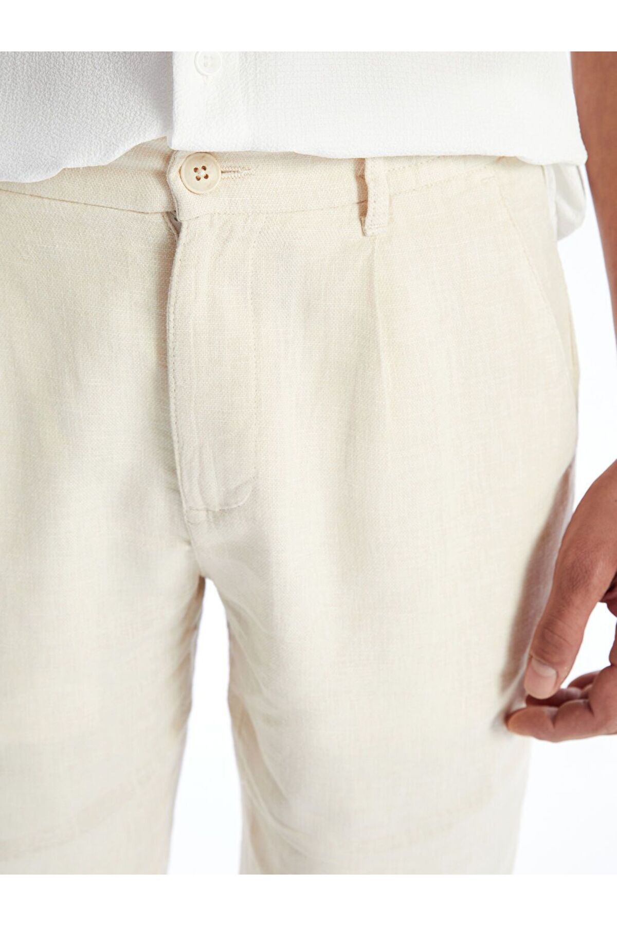 LC Waikiki-Ανδρικό σορτς SOUTHBLUE Standard Fit Λινό Μικτό 3