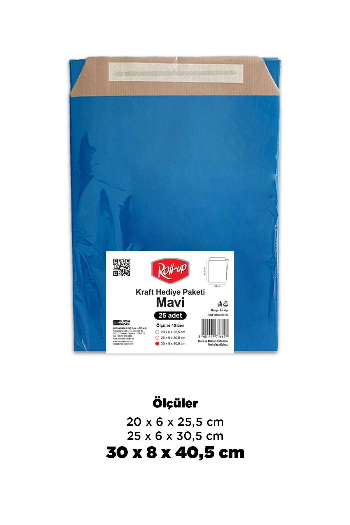 supertrend Süpertrend Roll-up Kraft Hediye Paketi Mavi 30x8x40,5x4,5 25li