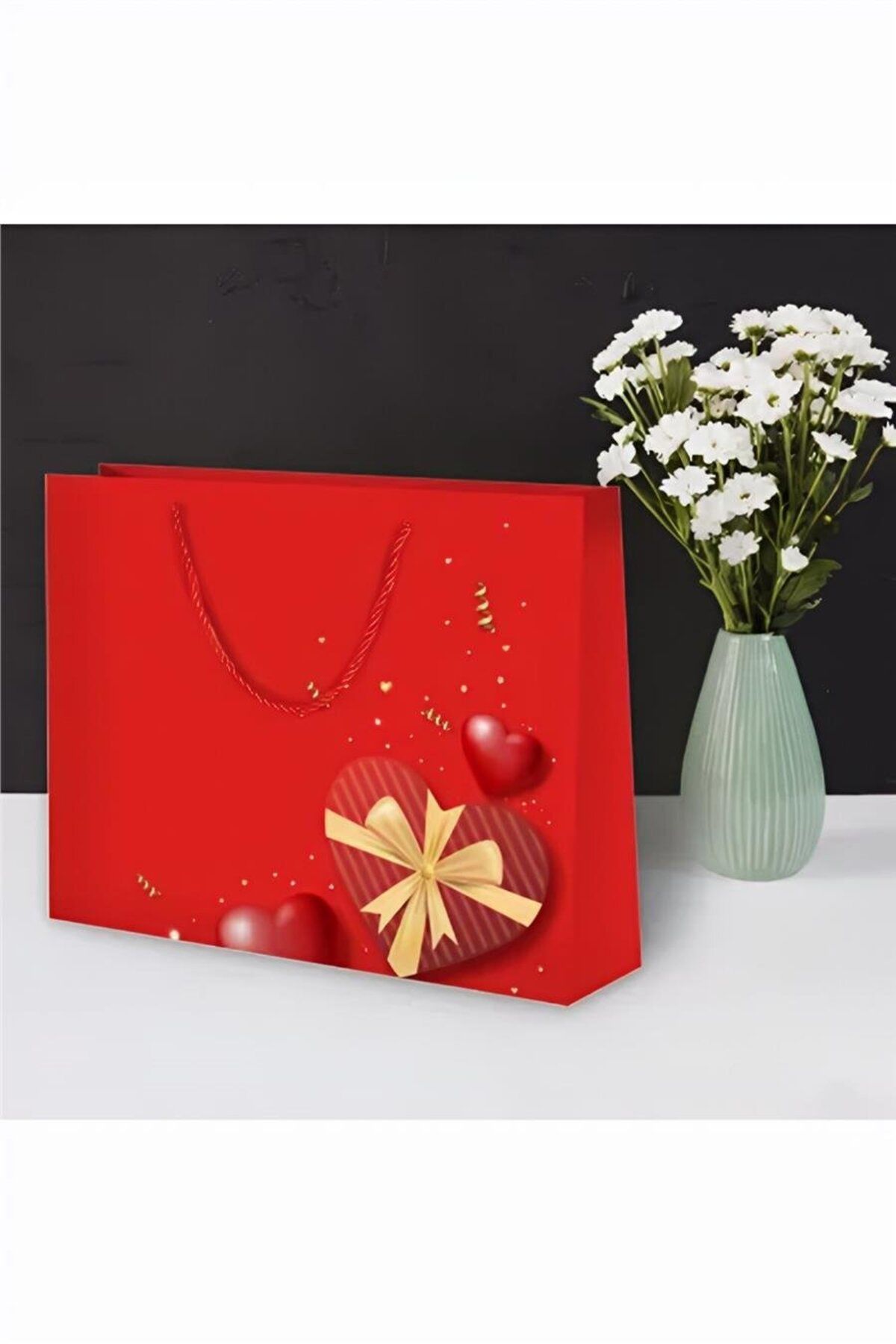 alsepeteavm Kalp Valentine Karton Çanta 42x38cm