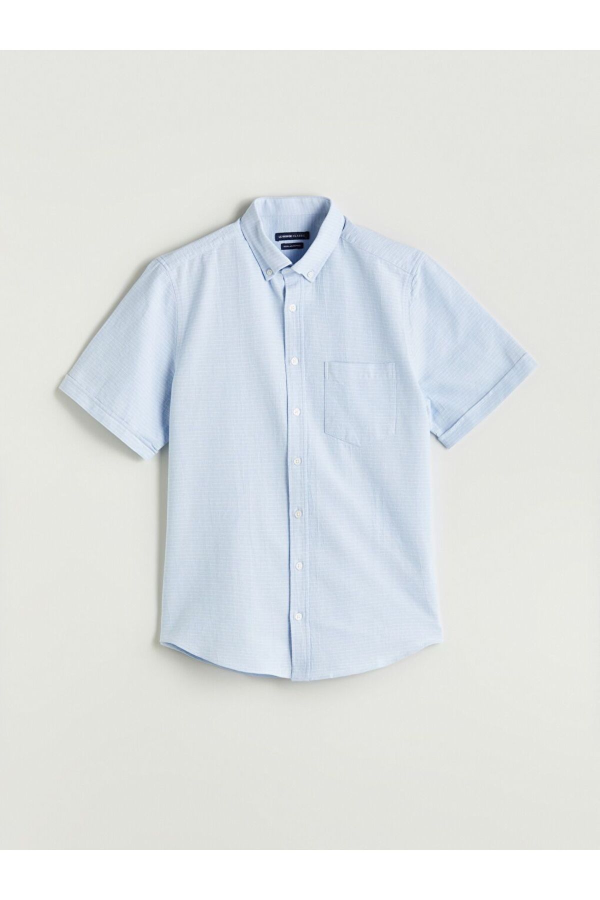 LC Waikiki LCWAIKIKI Classic Regular Fit Kısa Kollu Armürlü Erkek Gömlek