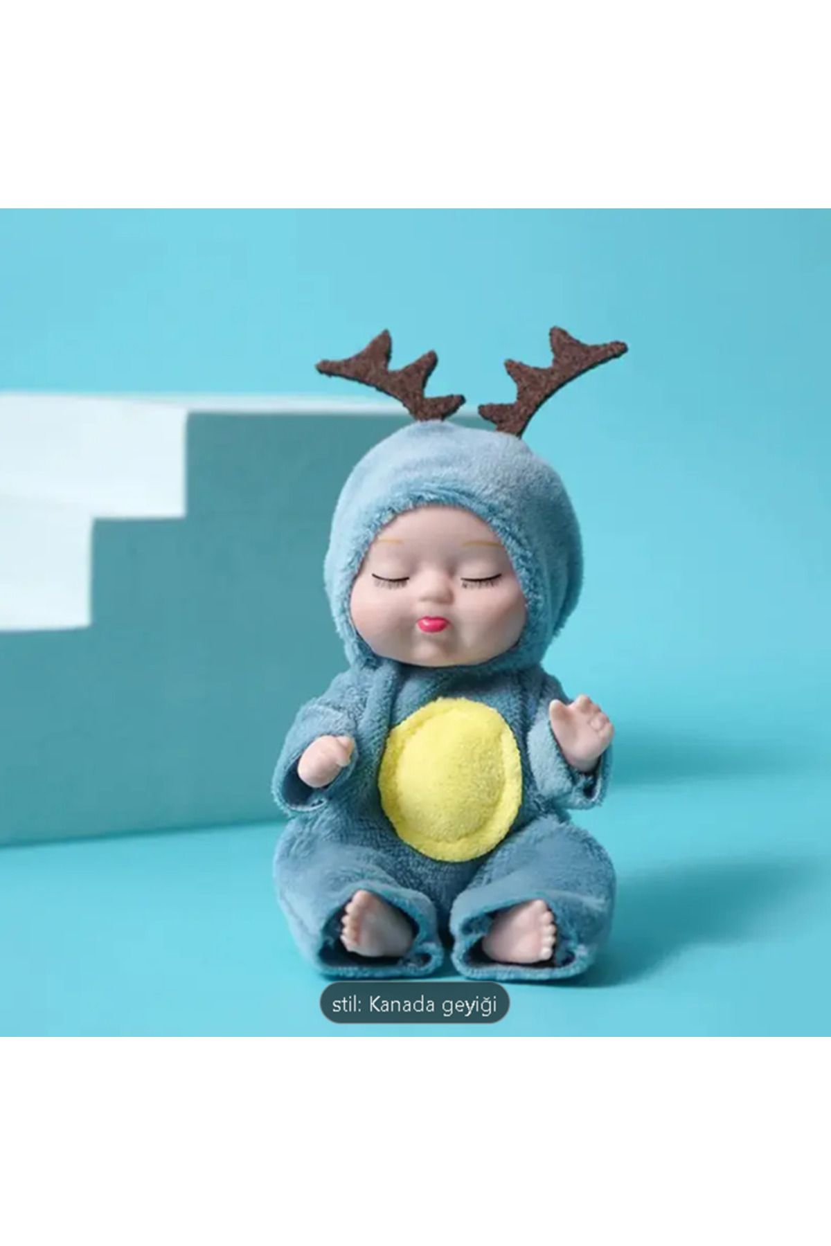 CHAHAN KOSTÜMLÜ MİNİK ET BEBEK 1 adet Geyik kostümlü Mavi bebek için