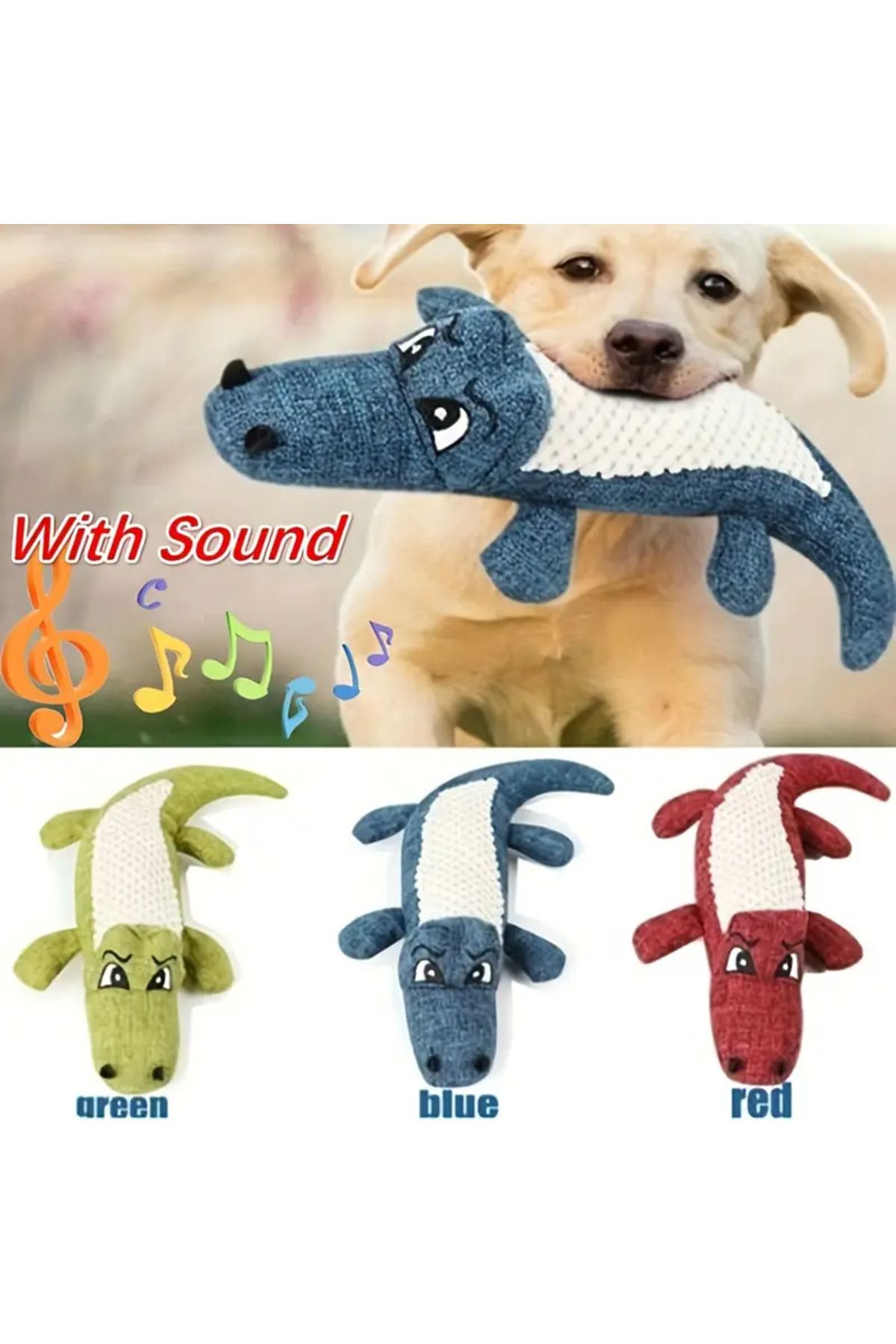 Ropet-Ropet® crocodile toy for puppies, 30cm, sound element, soft and durable material, red 2