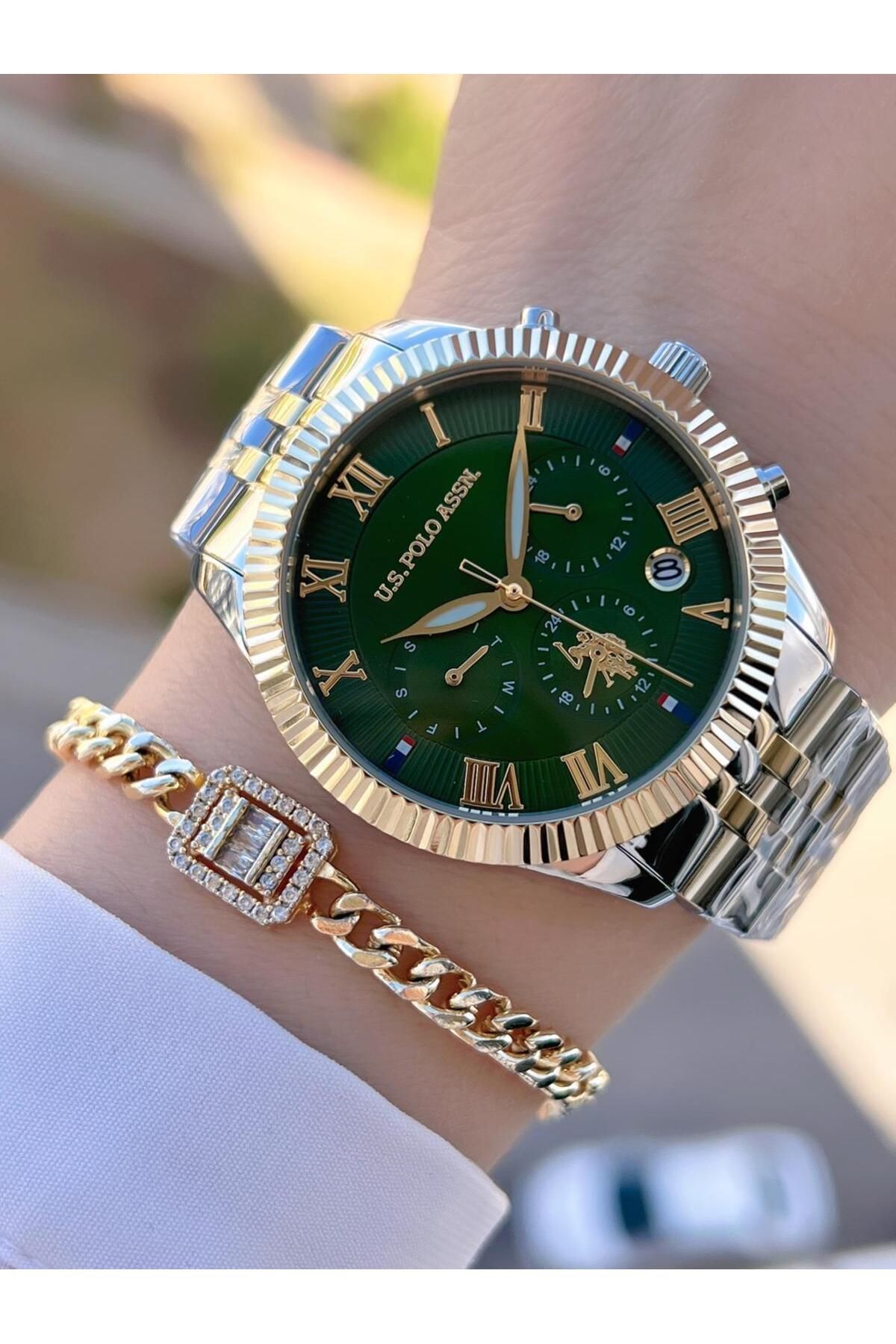 U.S. Polo Assn. U.s.Polo Assn Çelik Kordon İç Fonksiyonları Aktif 5 Atm 2 Yıl Garantili Kadın Kol Saati UA.2040.S08