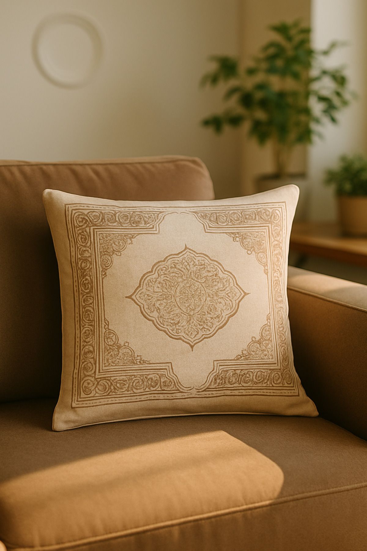 HİG HOME Vintage Çiçekli Kırlent Kılıfı – Klasik Gül Desenli Özel Tasarım Dijital Baskı