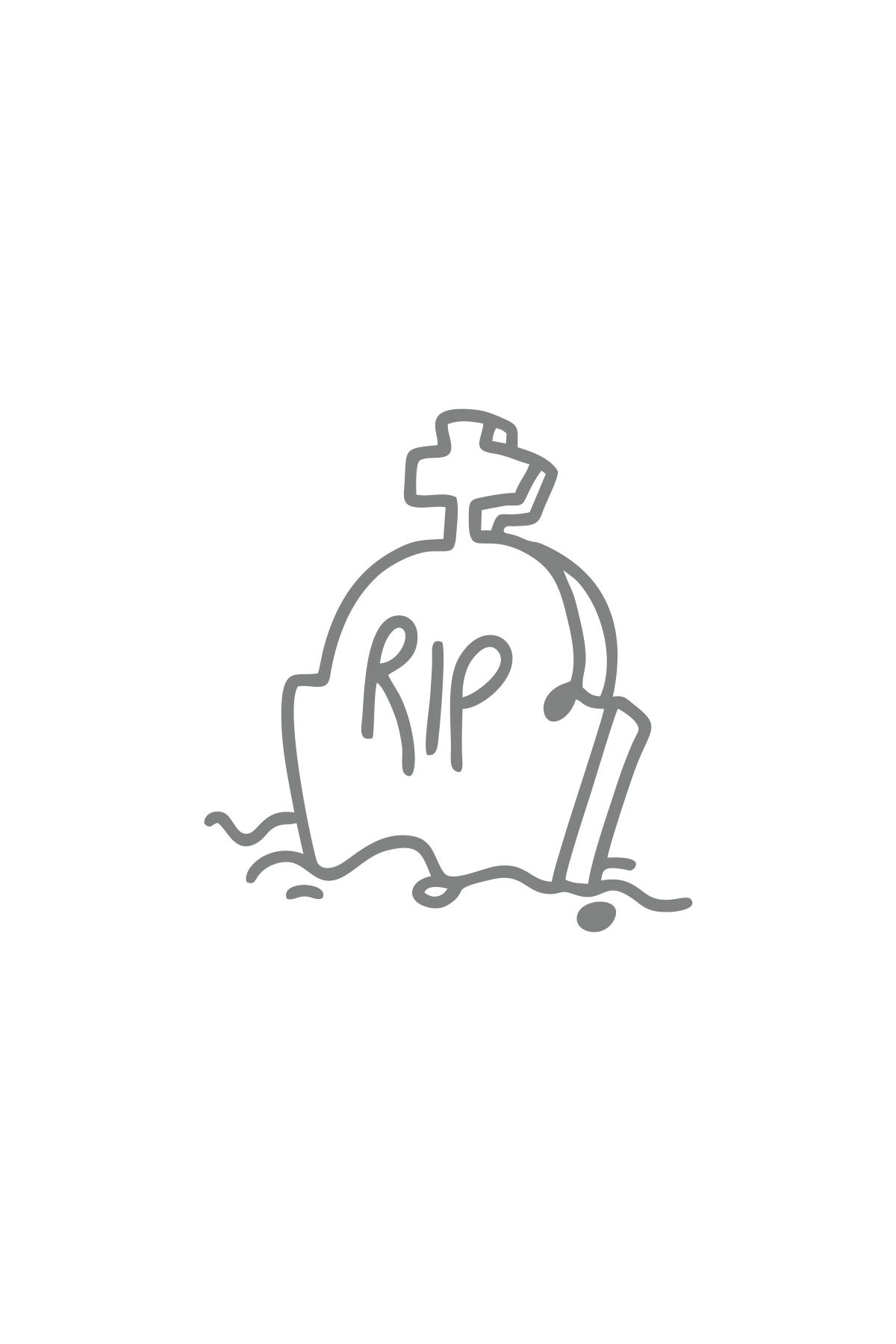 Reysa Tasarım Rip Mezar Taşı Araba Sticker 17x17 Cm Gri