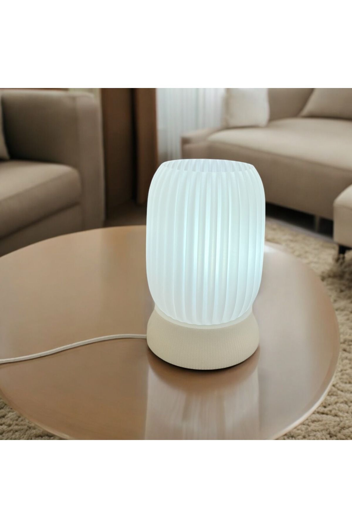 SerenityHaven Stria Abajur , Dekorasyon aydınlatma, Gece lambası, Salon aydınlatma