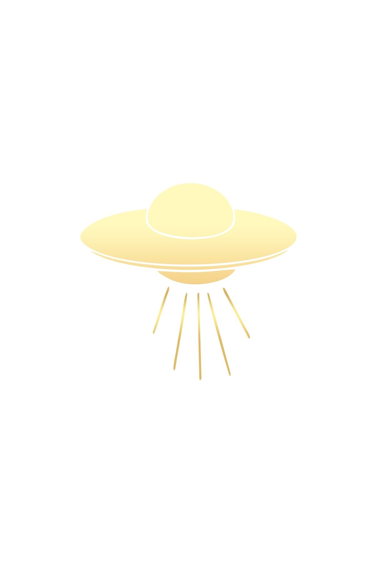 Reysa Tasarım Ufo Araba Sticker 17x17 Cm Gold