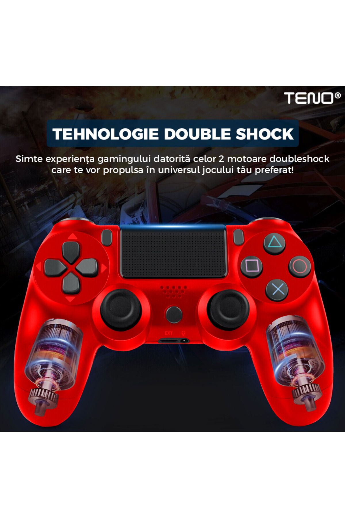 Teno-Wireless Controller For Console, Compatible Ps4/Ps5/Xbox/Switch/Pc, Red 4