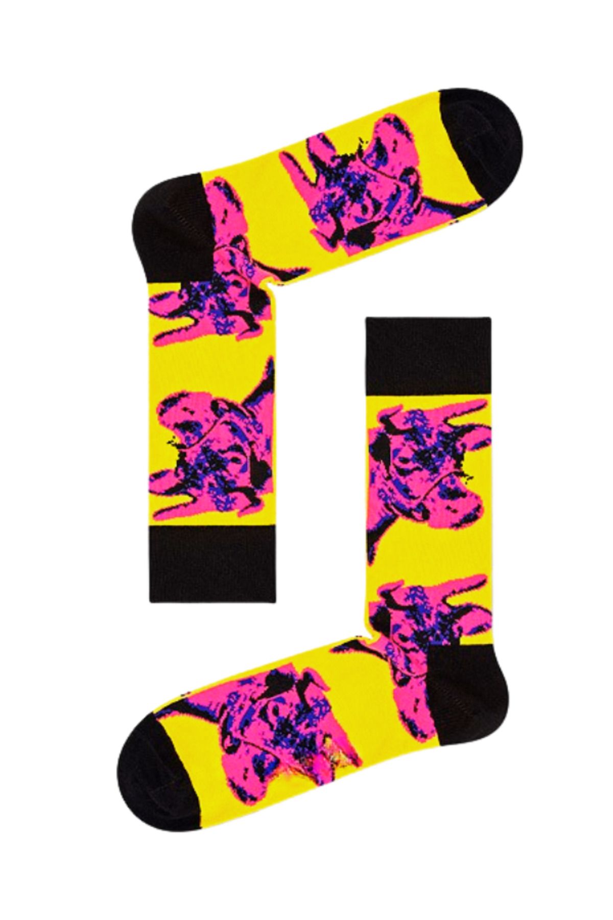 Shuttle Park Özel Seri Happy Renkli Pop Art Desenli Socks Eğlenceli Rahat Tasarım Tarz Soket Dikişsiz Çoraplar