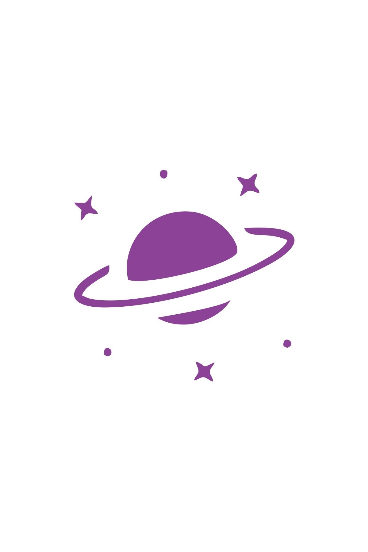 Reysa Tasarım Saturn Araba Sticker 17x17 Cm Mor
