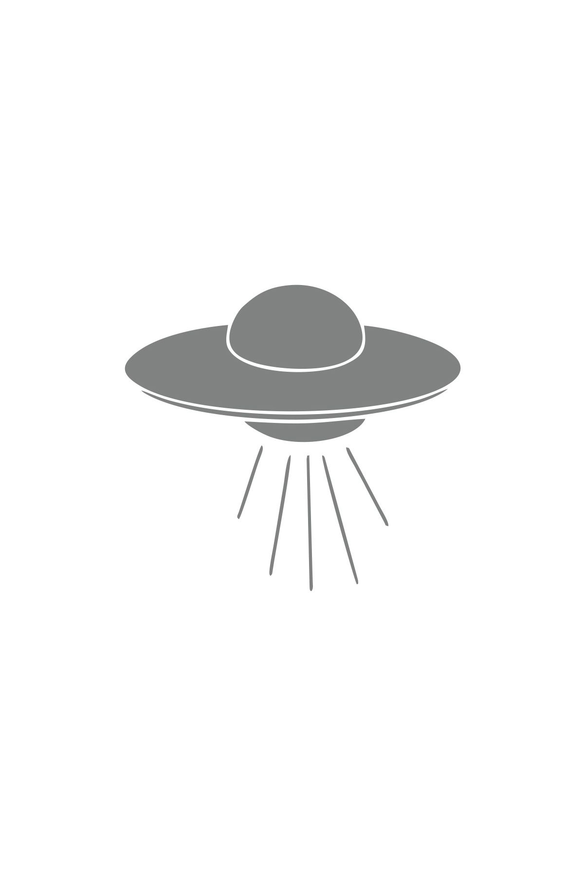 Reysa Tasarım Ufo Araba Sticker 17x17 Cm Gri
