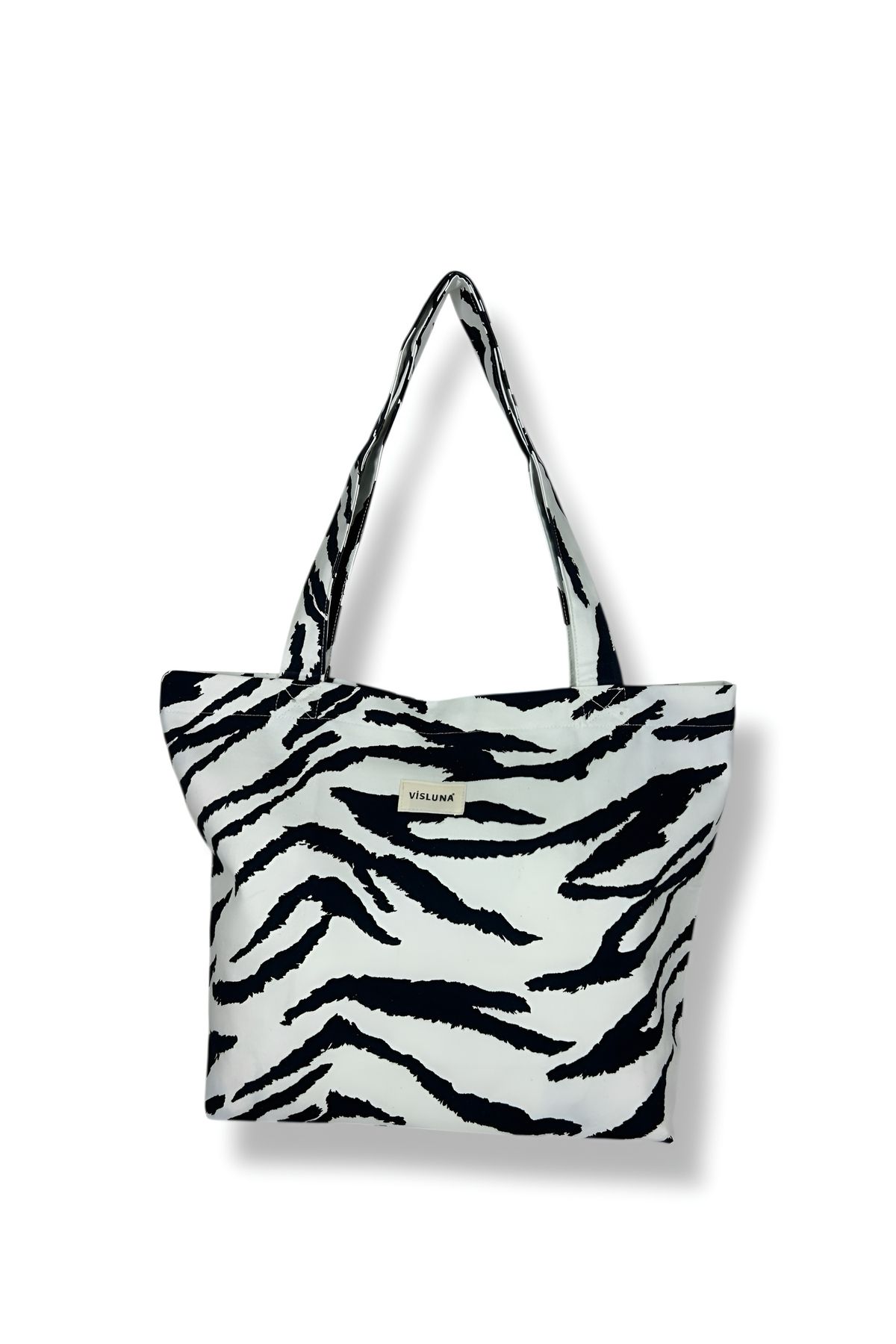 VİSLUNA Siyah Beyaz Zebra Model Kadın Omuz Çanta