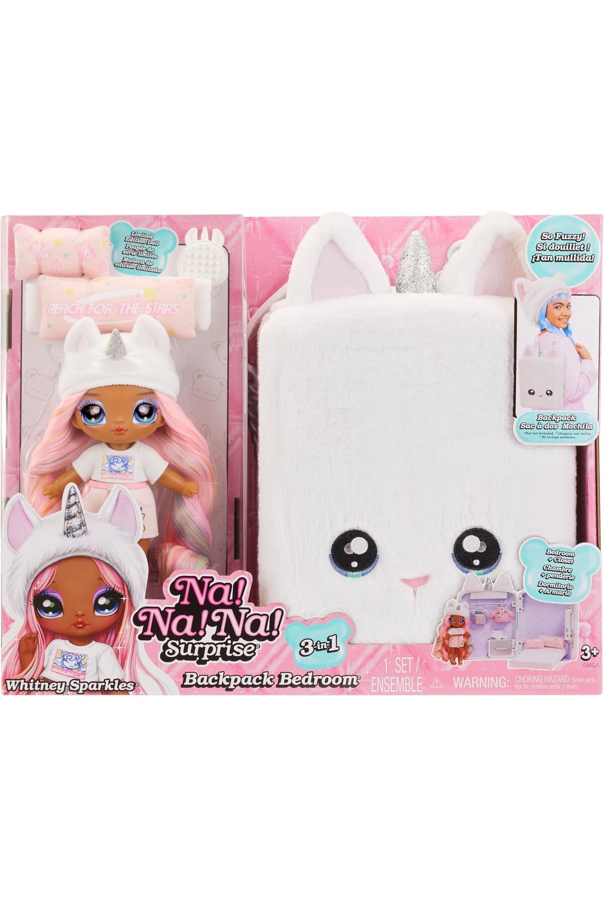 Tower Toys Na! Na! Na! Surprise 3in1: Backpack Bedroom - Whitney Sparkles Unicorn - 592365EUC