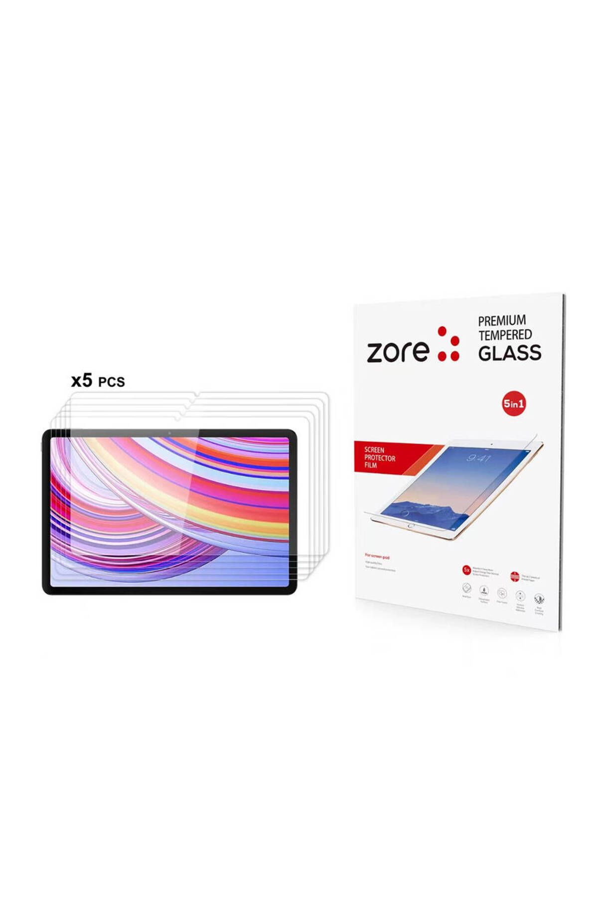 Kılıfist Xiaomi Redmi Pad Pro KLFS 5in1 Tablet THTTerli Cam Ekran Koruyucu-Şeffaf