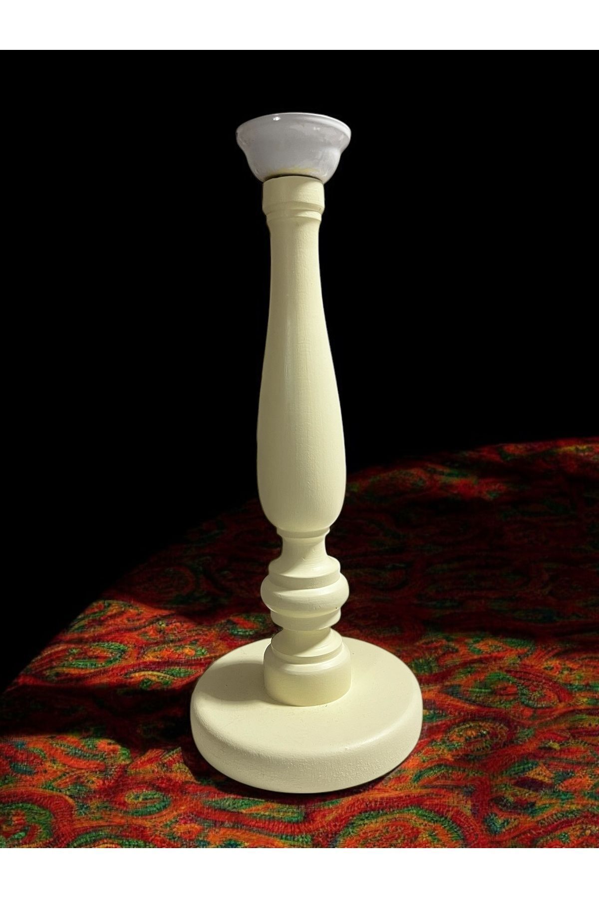 SerenityHaven Krem renk Abajur ayağı 34cm