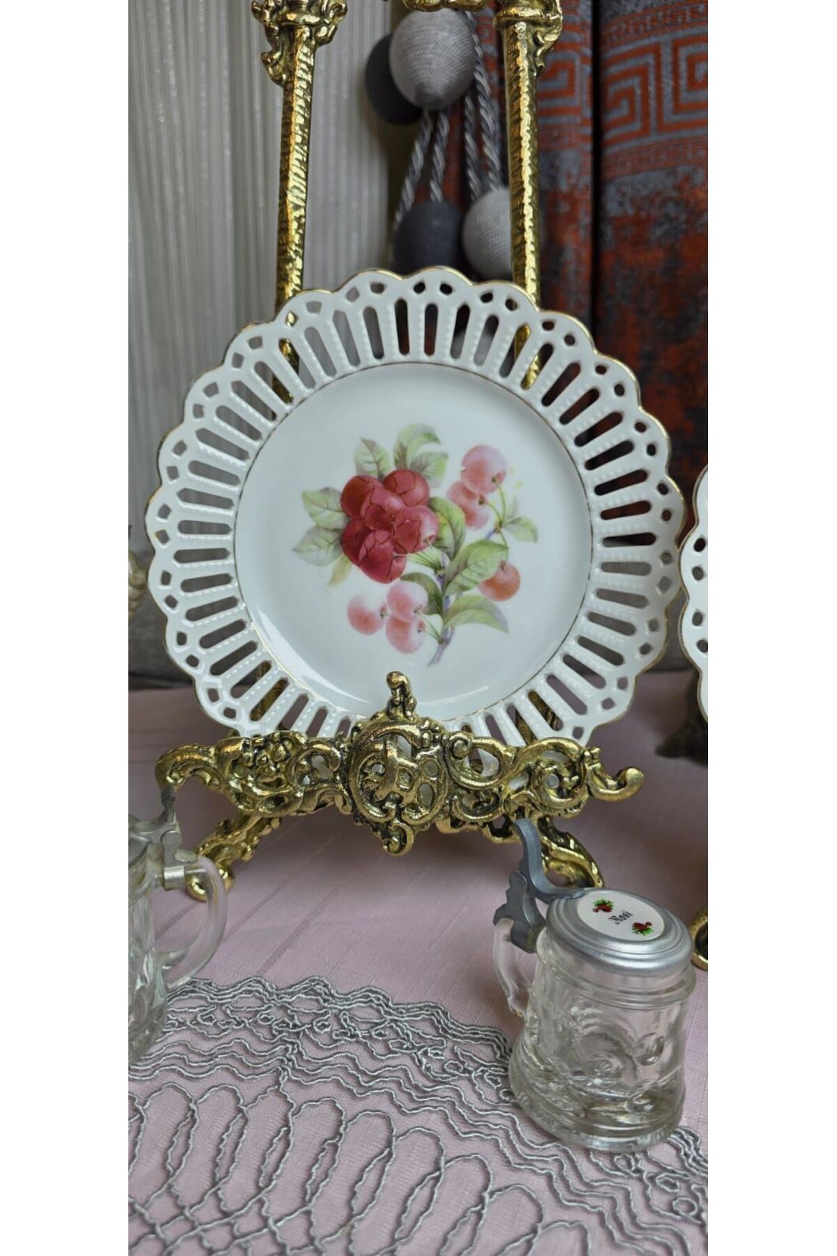 SELTMANN Porselen Ajurlu Meyve Desenlı Tabak 23 cm Model 2