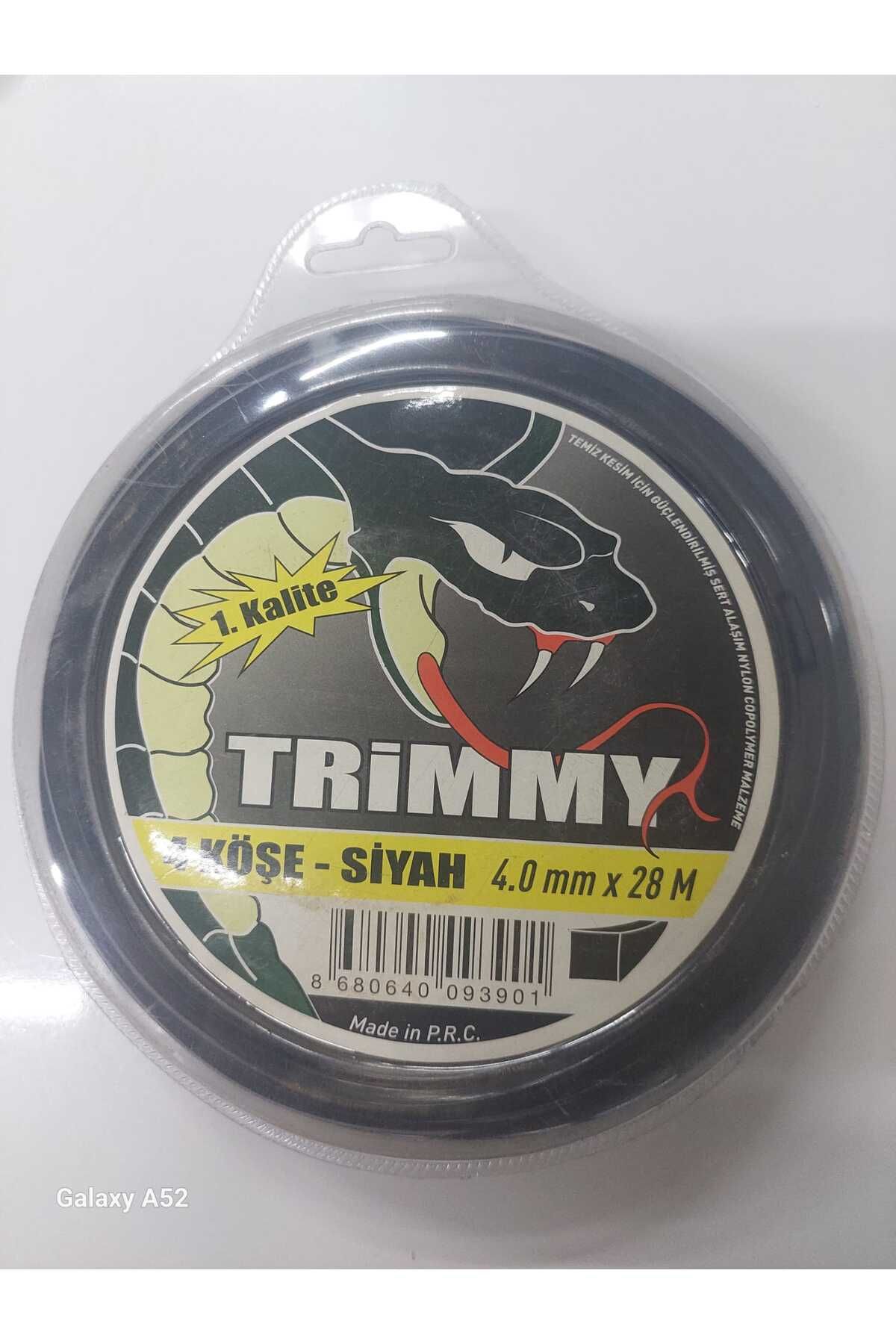 Trimmy TRİMMY 4 KÖŞE 4,0MM - 28 M TIRPAN MİSİNA SİYAH