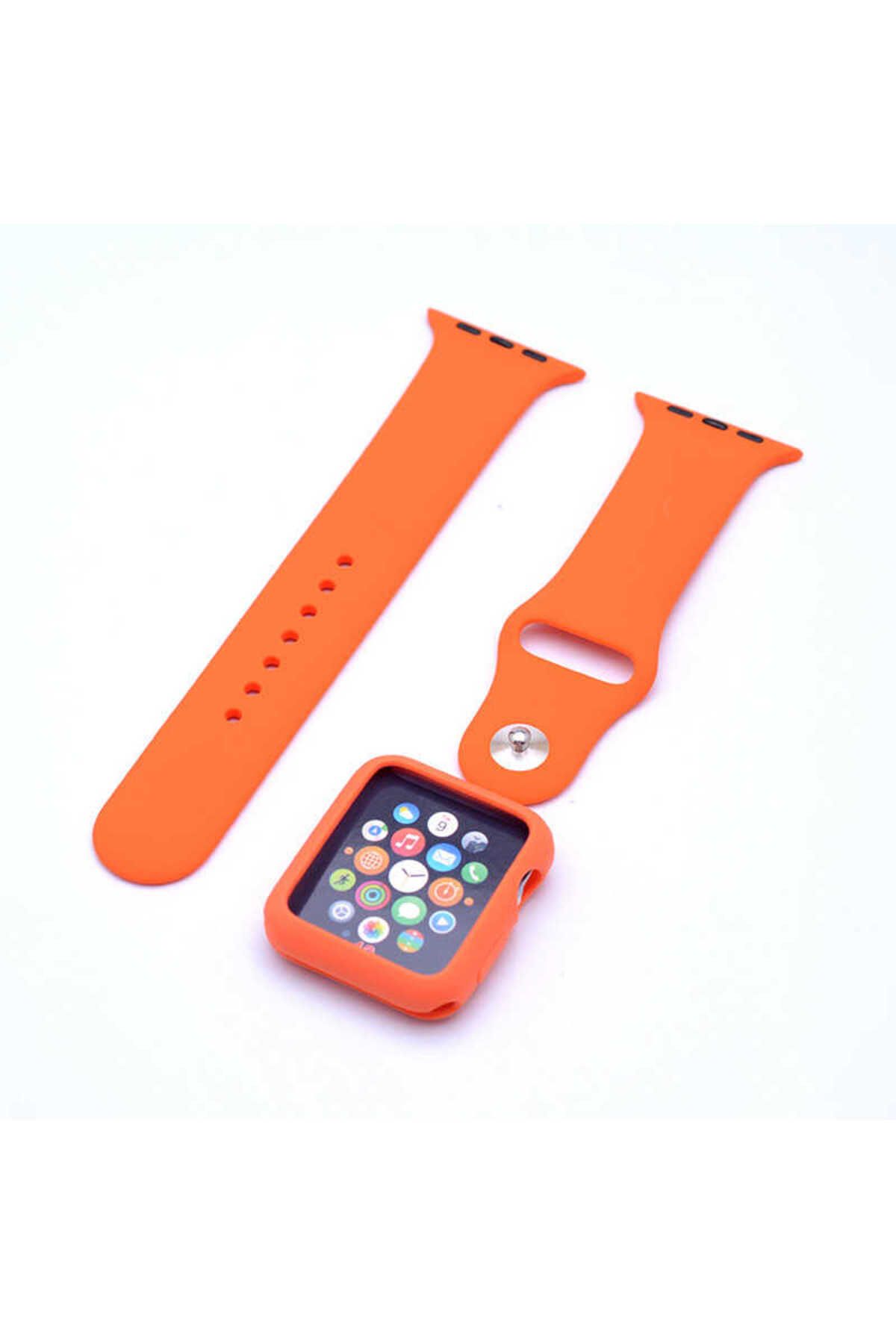 Kılıfist Watch 42mm Uyumlu 3 in 1 Klasik KLFS Kordon-Turuncu