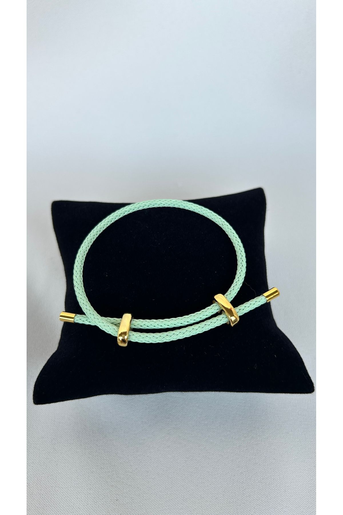Alvora Accessories Su Yeşili Paslanmaz Çelik Ayarlanabilir İp Bileklik