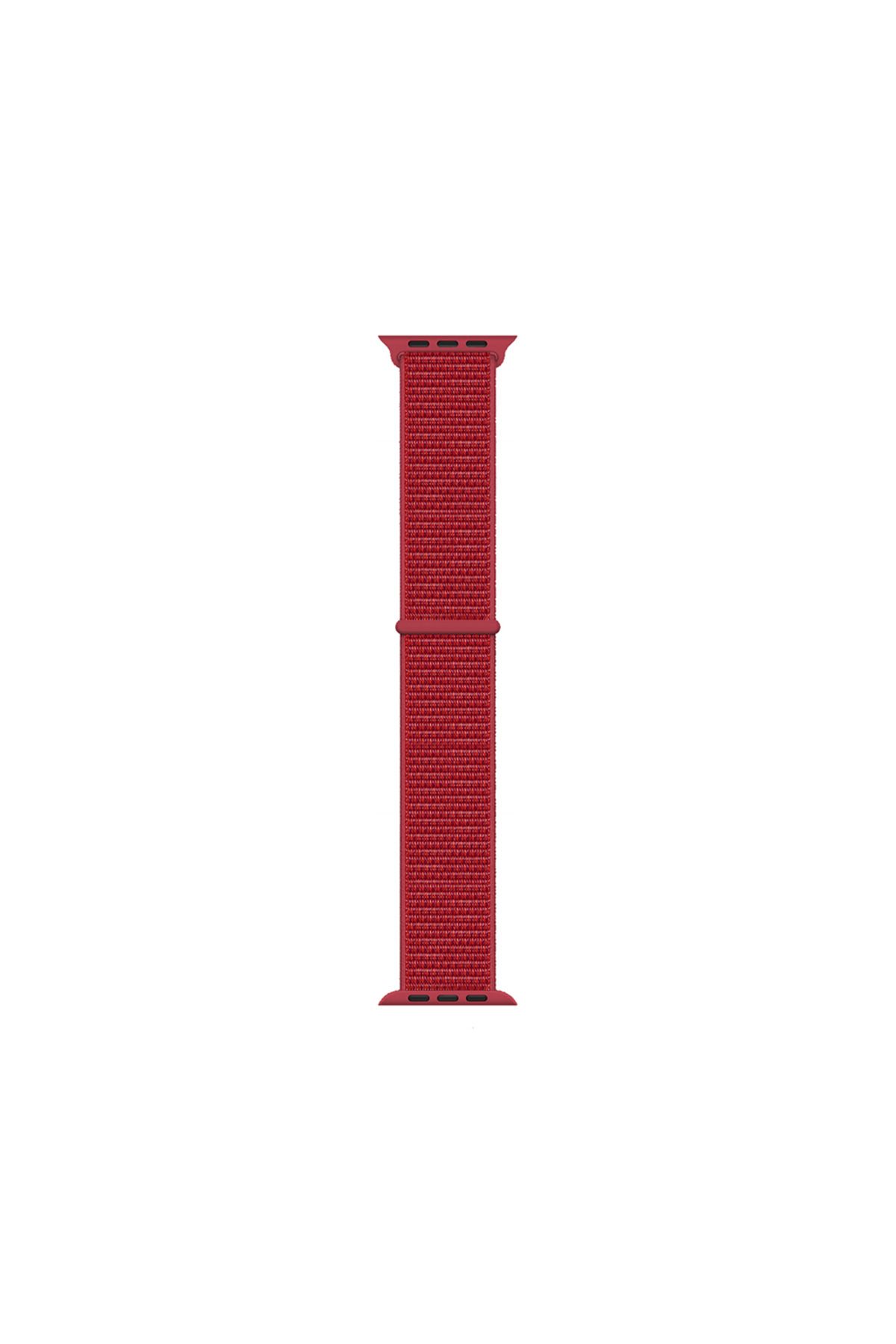 Kılıfist Watch 7 41mm Kordon Band-03 Serisi Hasır Strap Kayış-Kırmızı
