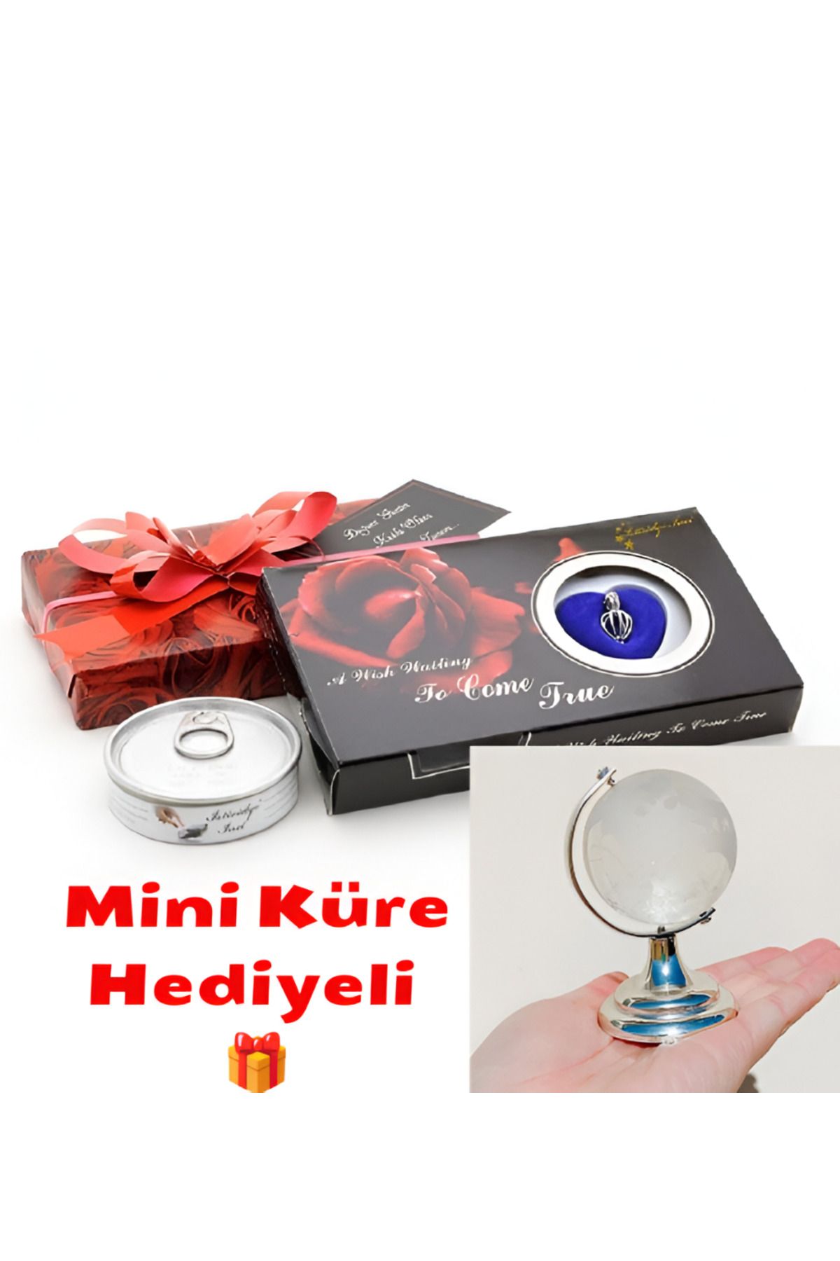 Wolawood Gerçek İstiridye İçinden Çıkan İnci Kolye Seti Mini Küre Hediyeli Özel Kutulu Romantik Hediyelik