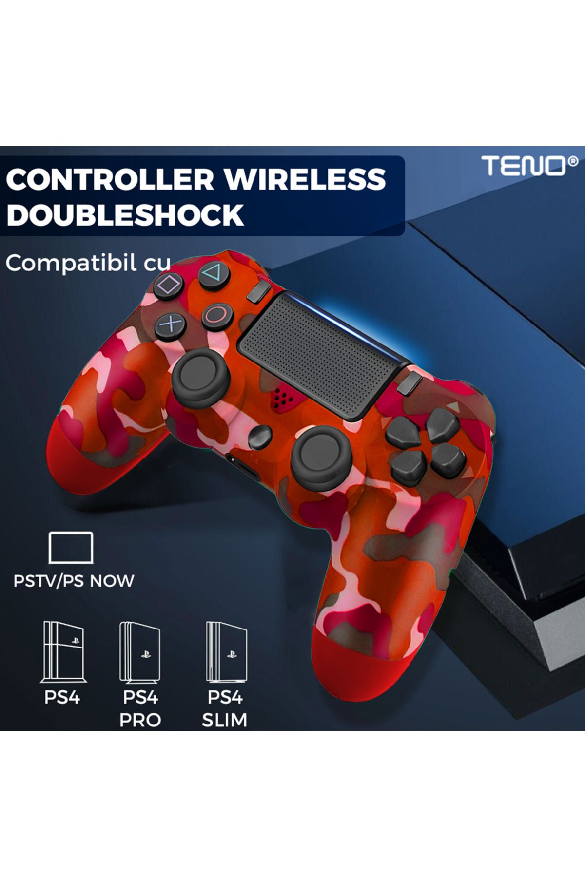 Teno-Controller Wireless Pentru Consolă, Compatibil Ps4/Ps5/Xbox/Switch/Pc, Violet 2