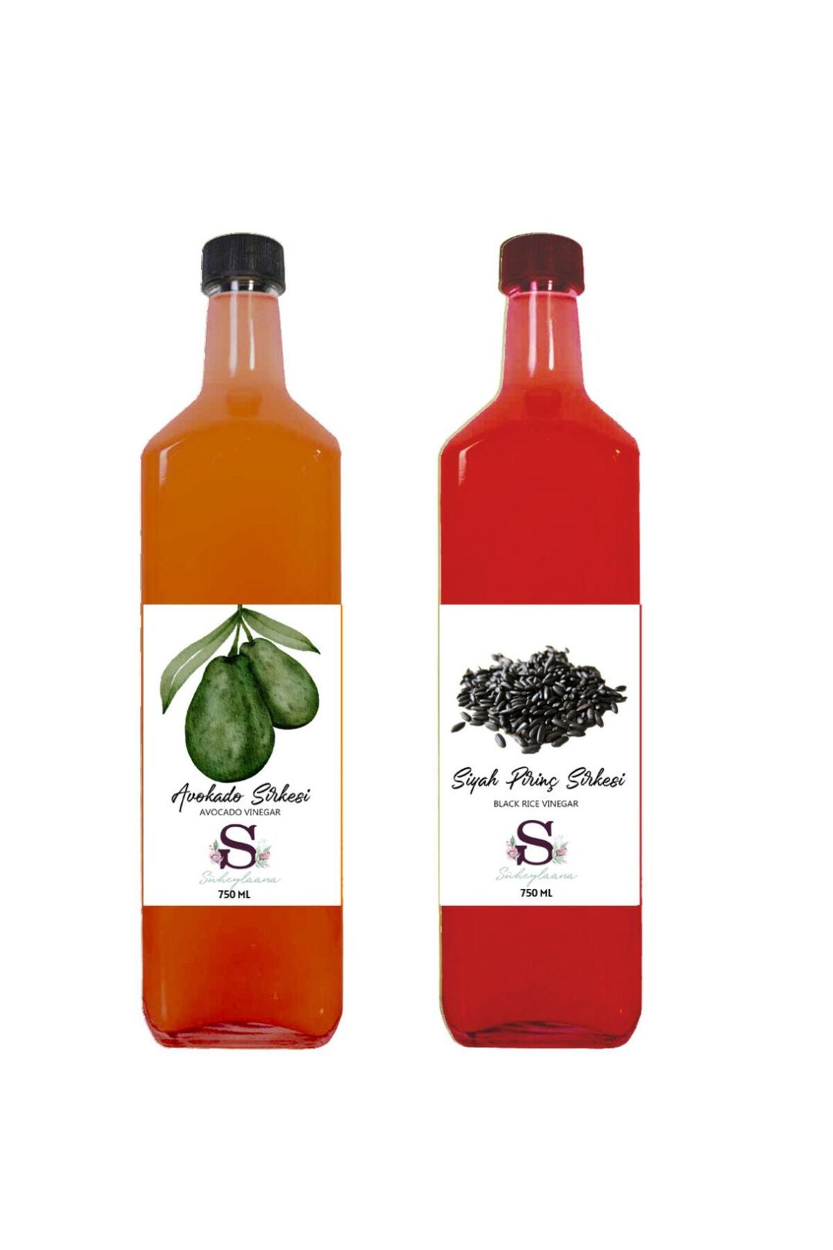 Süheylaana Doğal Avokado Sirkesi 750 Ml - Doğal Siyah Pirinç Sirkesi 750 Ml