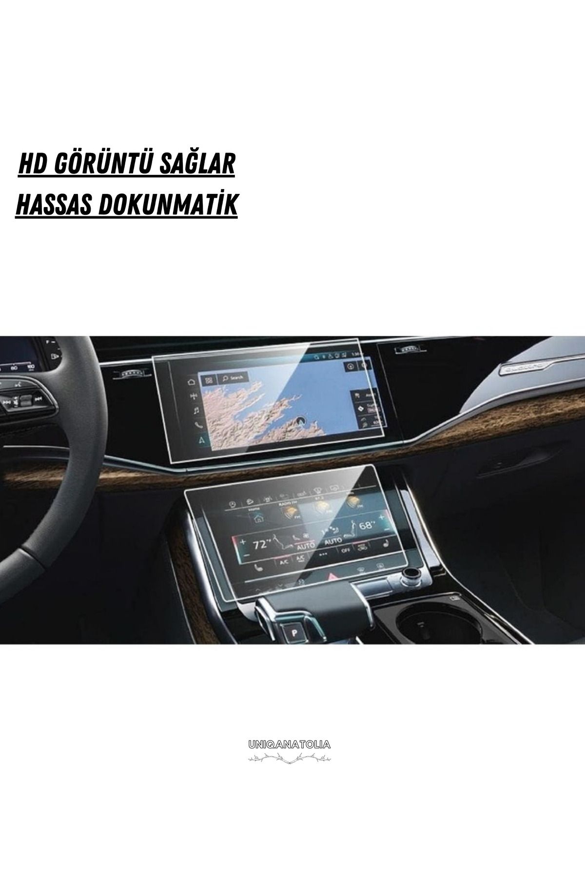 UniqAnatolia-Audi Q7 2025 Navigation, Multimedia and Lower Dashboard Compatible Nano Screen Protector 2