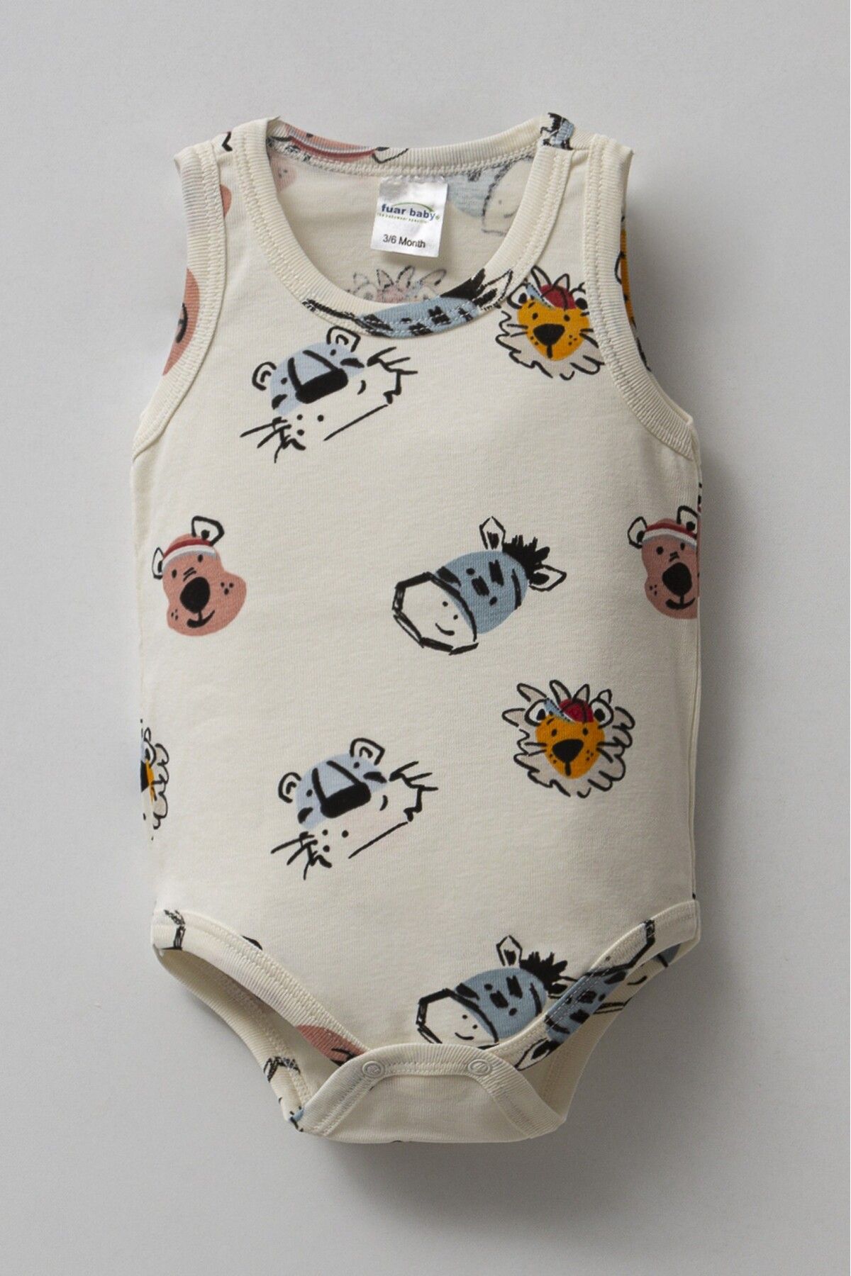 Fuar Baby Askılı Bebek Body Desenli %100 Pamuk