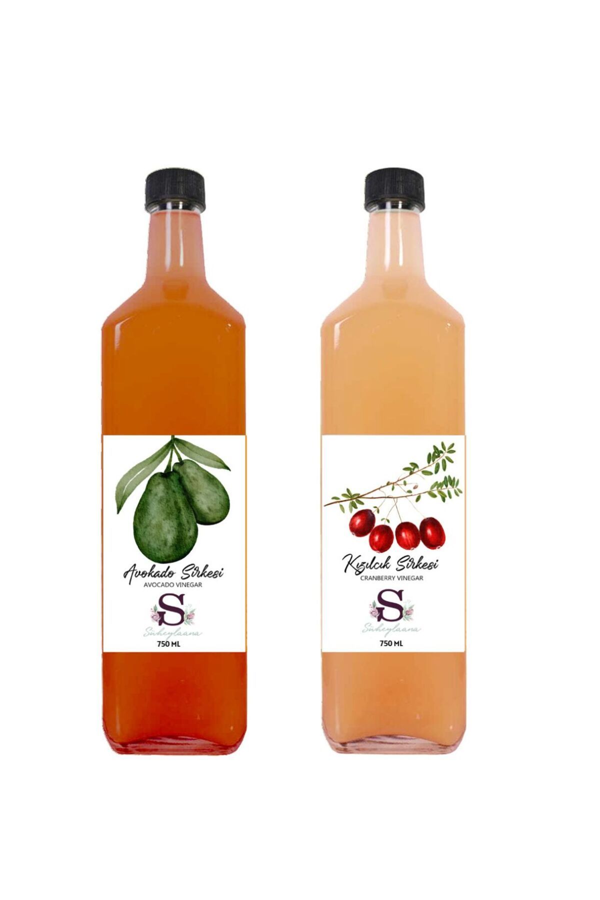 Süheylaana Doğal Avokado Sirkesi 750 Ml - Doğal Kızılcık Sirkesi 750 Ml