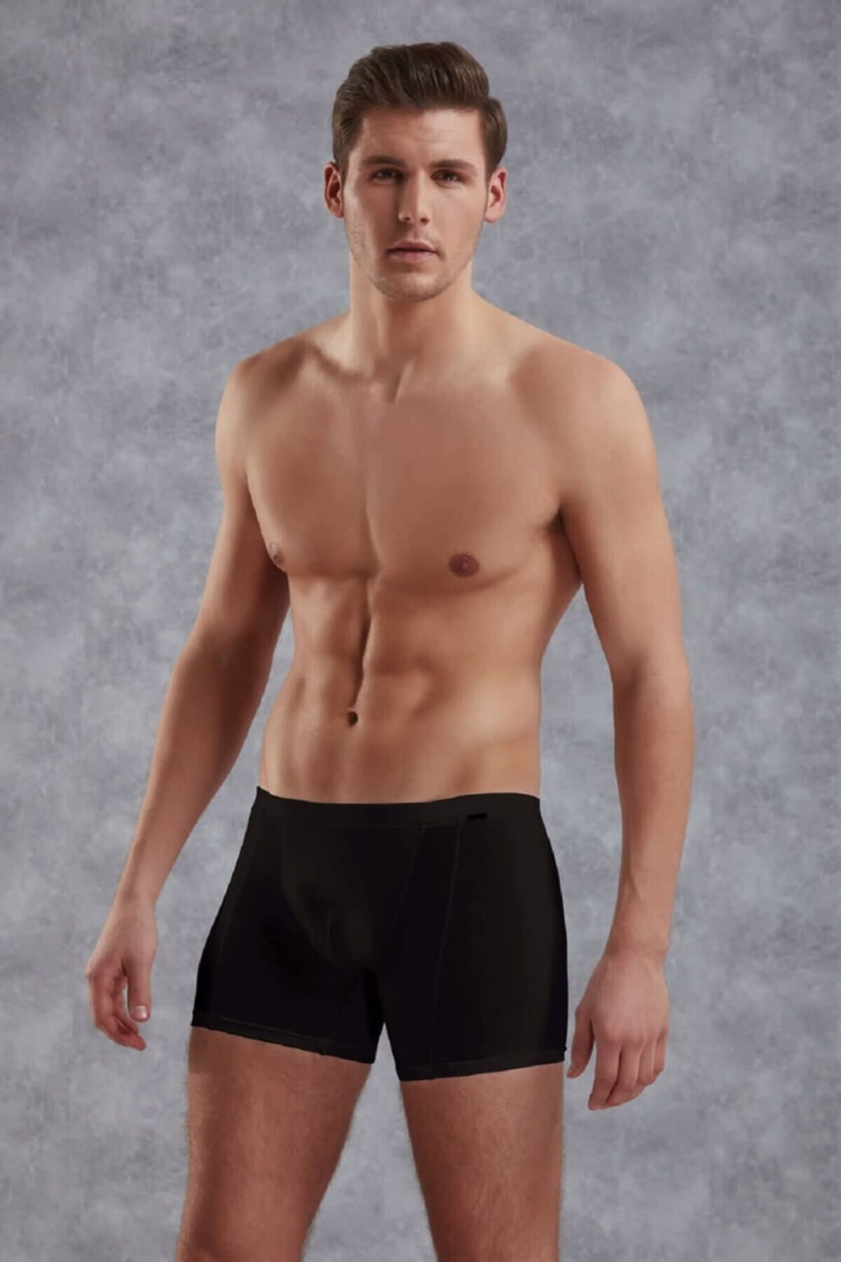 NazikEndam Dore anse Erkek Siyah Micro Modal Torbalı Normal Paça Boxer 1510